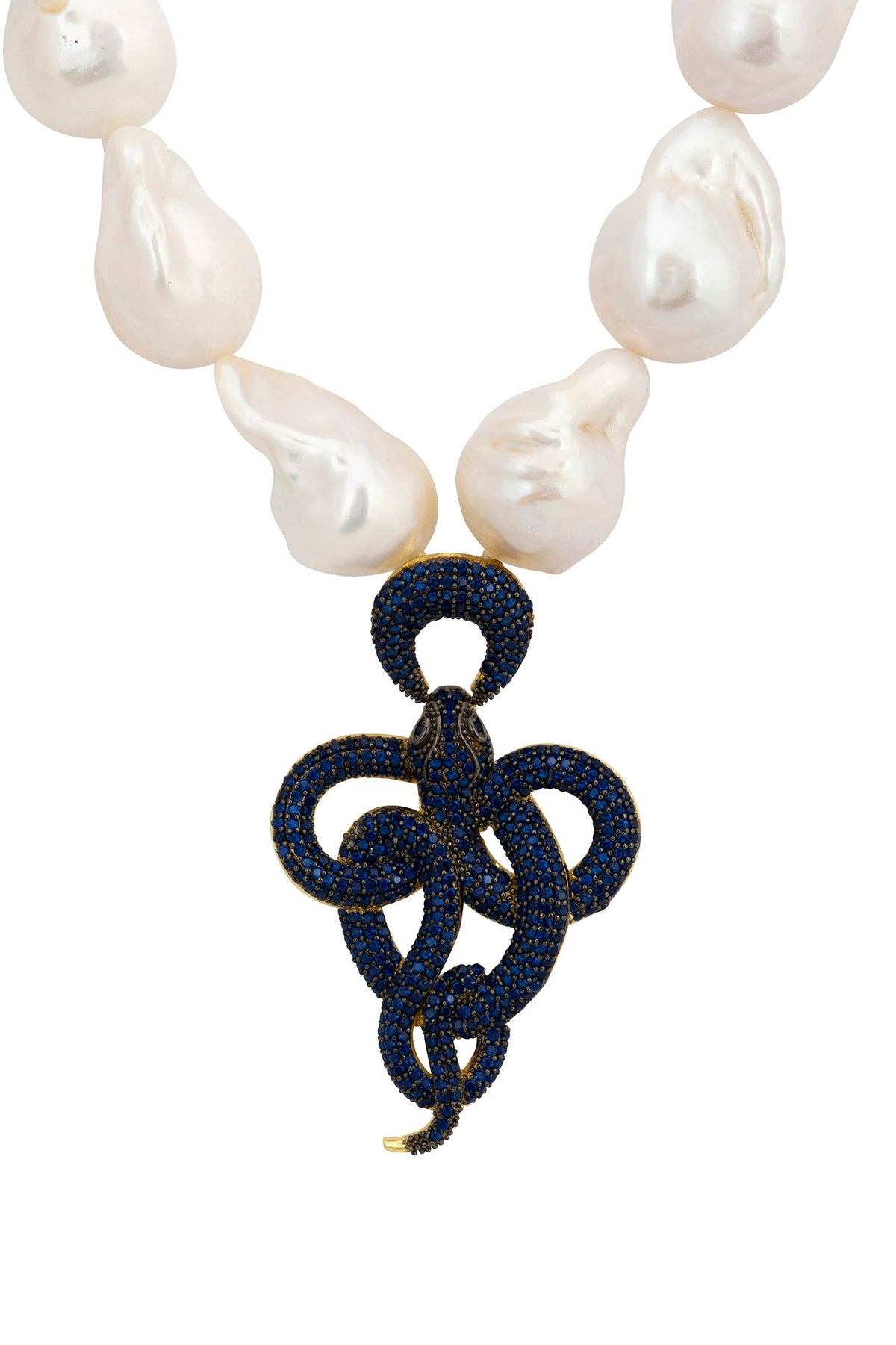 Close-up of the sapphire snake.