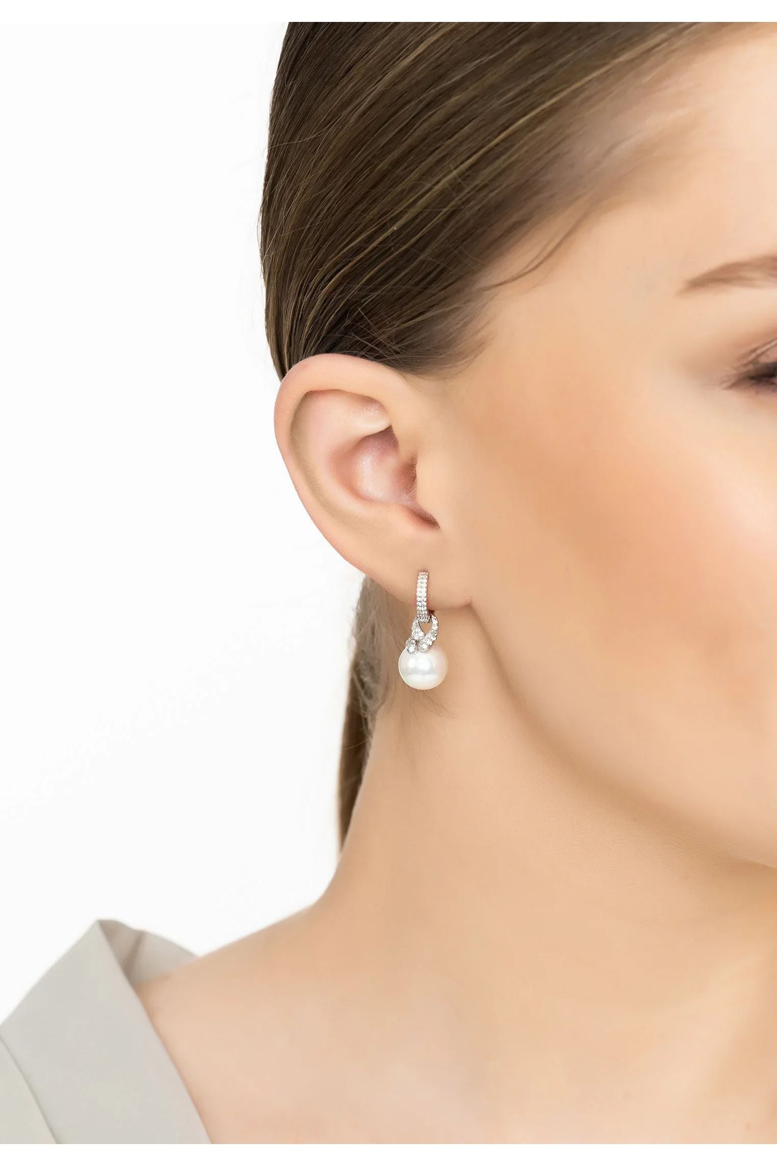 Tie The Knot Tropfen Perlen Ohrringe Silber