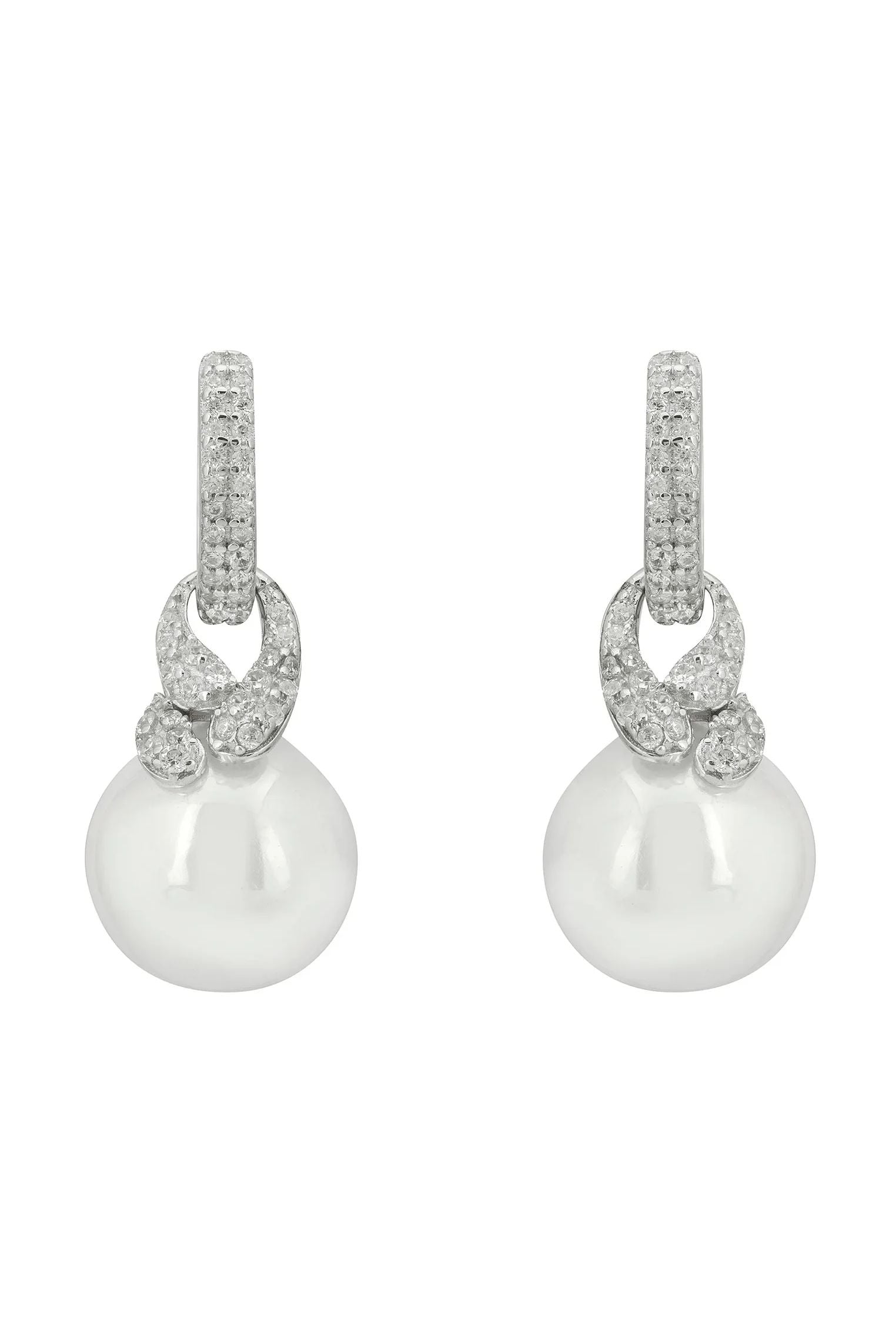 Tie The Knot Tropfen Perlen Ohrringe Silber