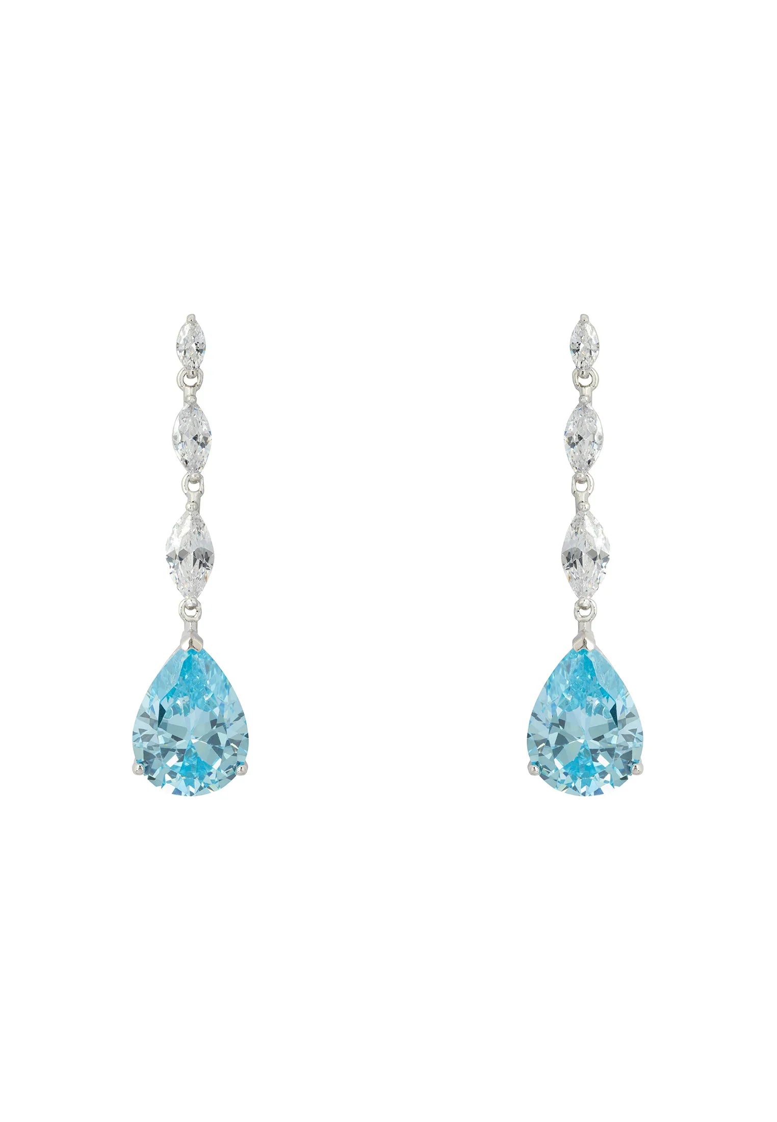 Zara Ohrringe mit blauem Topas in Tropfenform, Silber