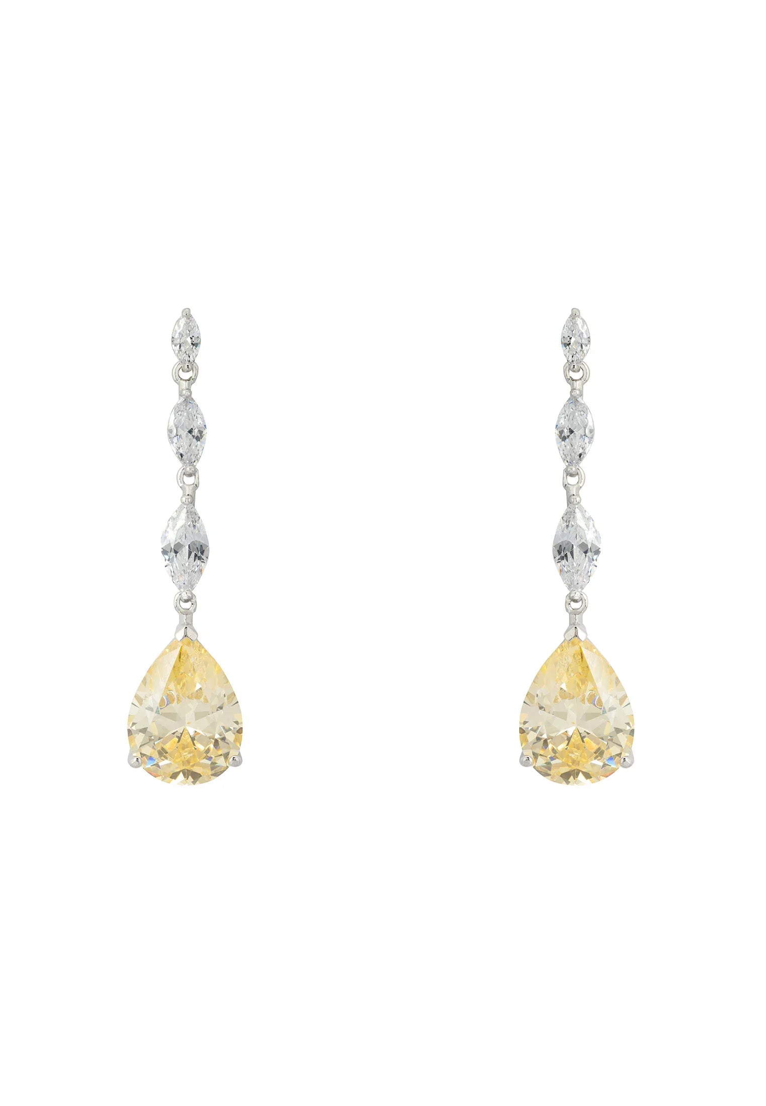 Zara Ohrringe mit gelbem Topas in Tropfenform, Silber