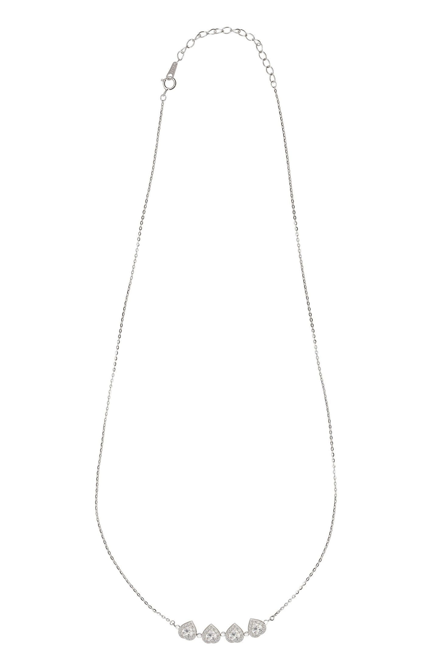 Close-up of Love And Luck Convertible Necklace Silver, highlighting silver finish.