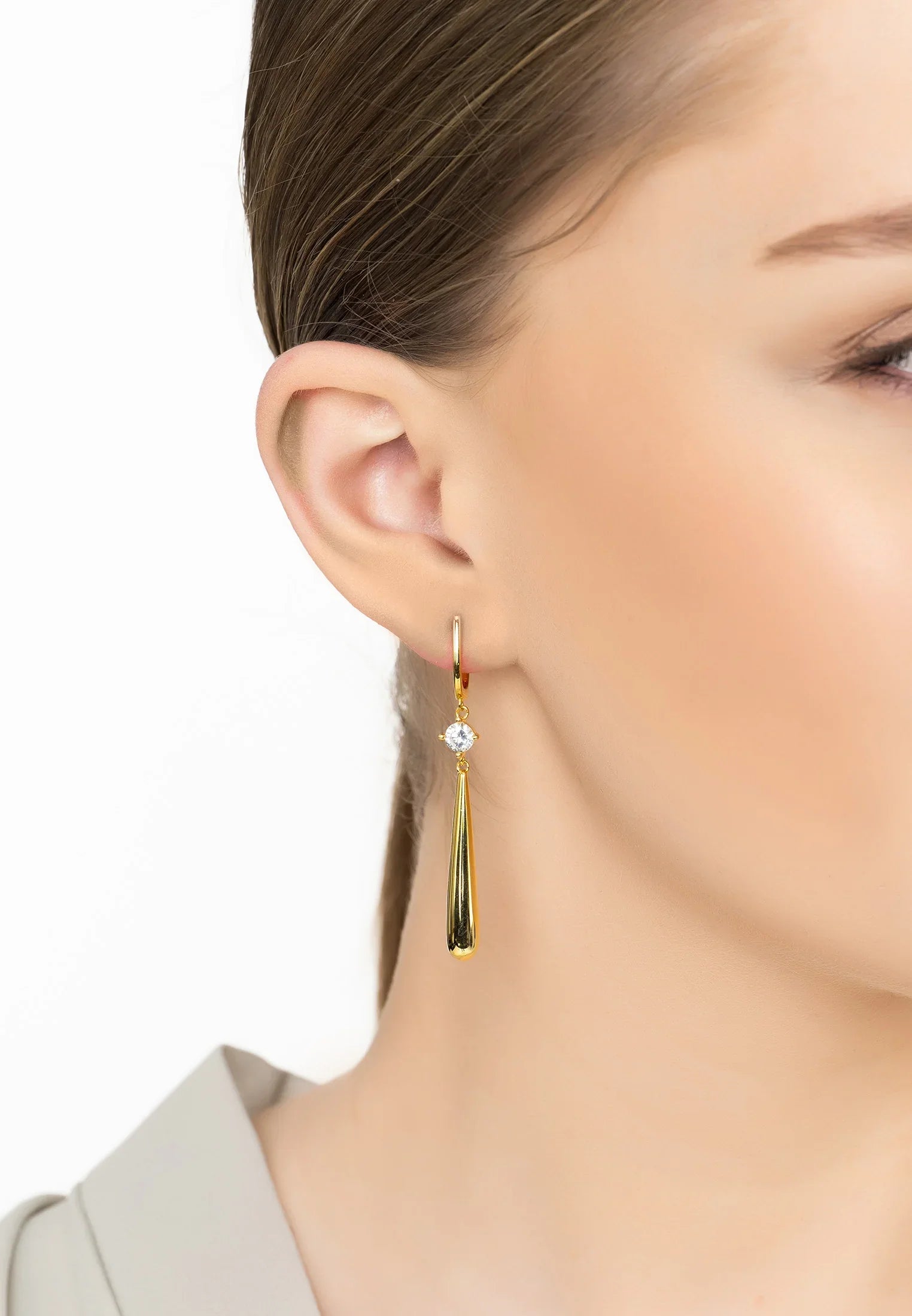 Zen Droplet Earrings Gold