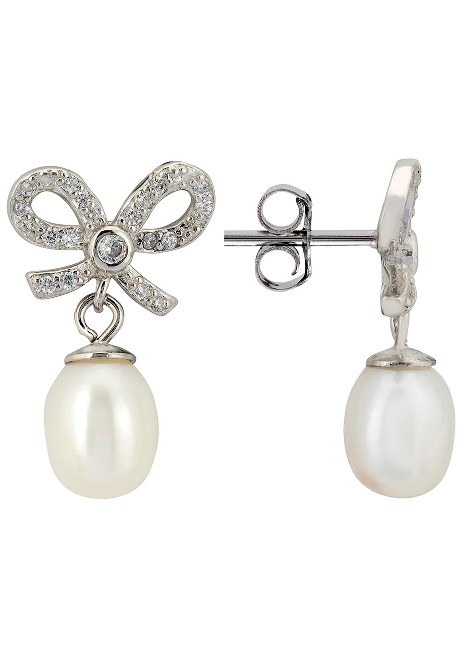 Push backing of the earrings.