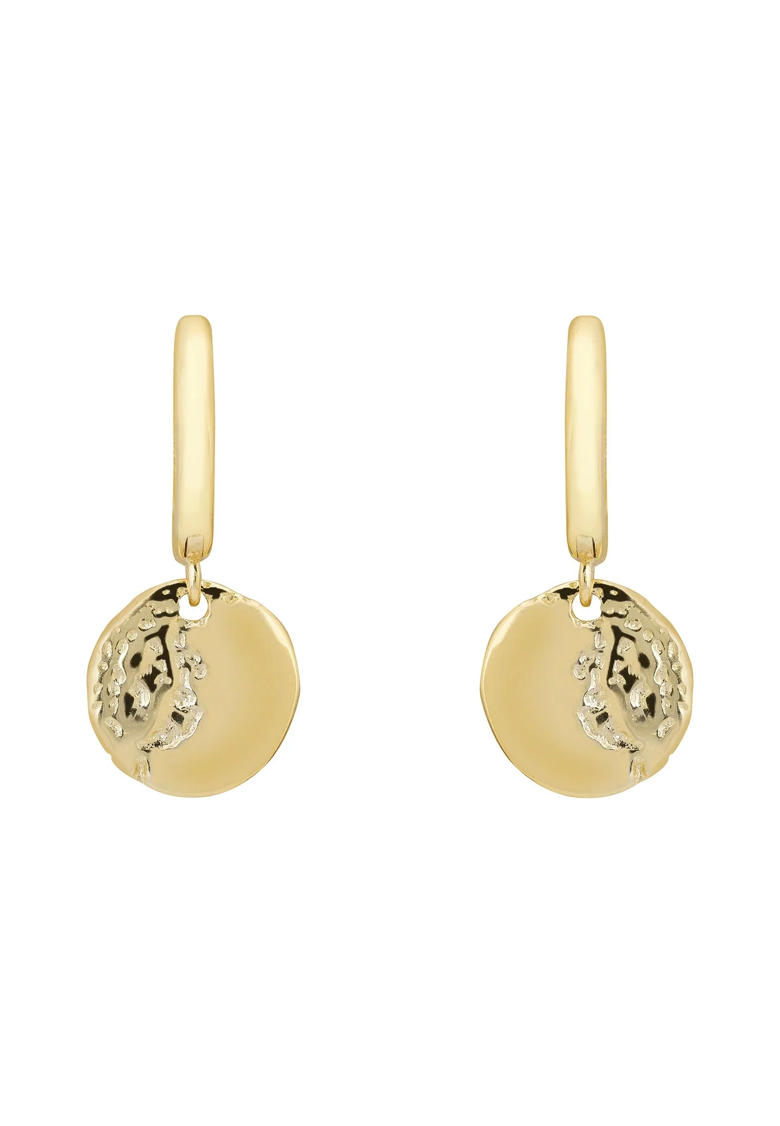 Lunar Moon Huggie Hoop Earrings Gold