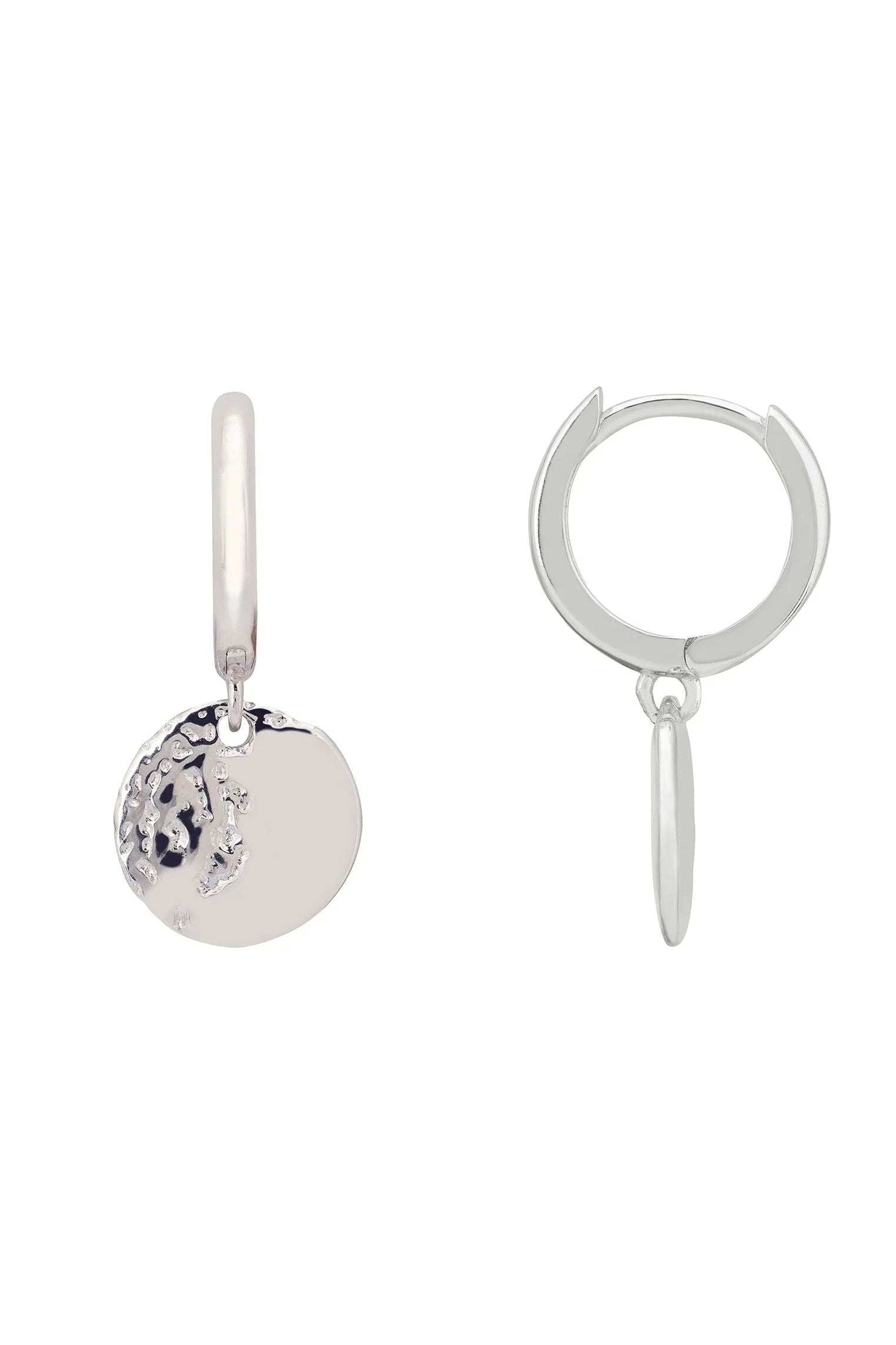 Lunar Moon Huggie Creolen Silber