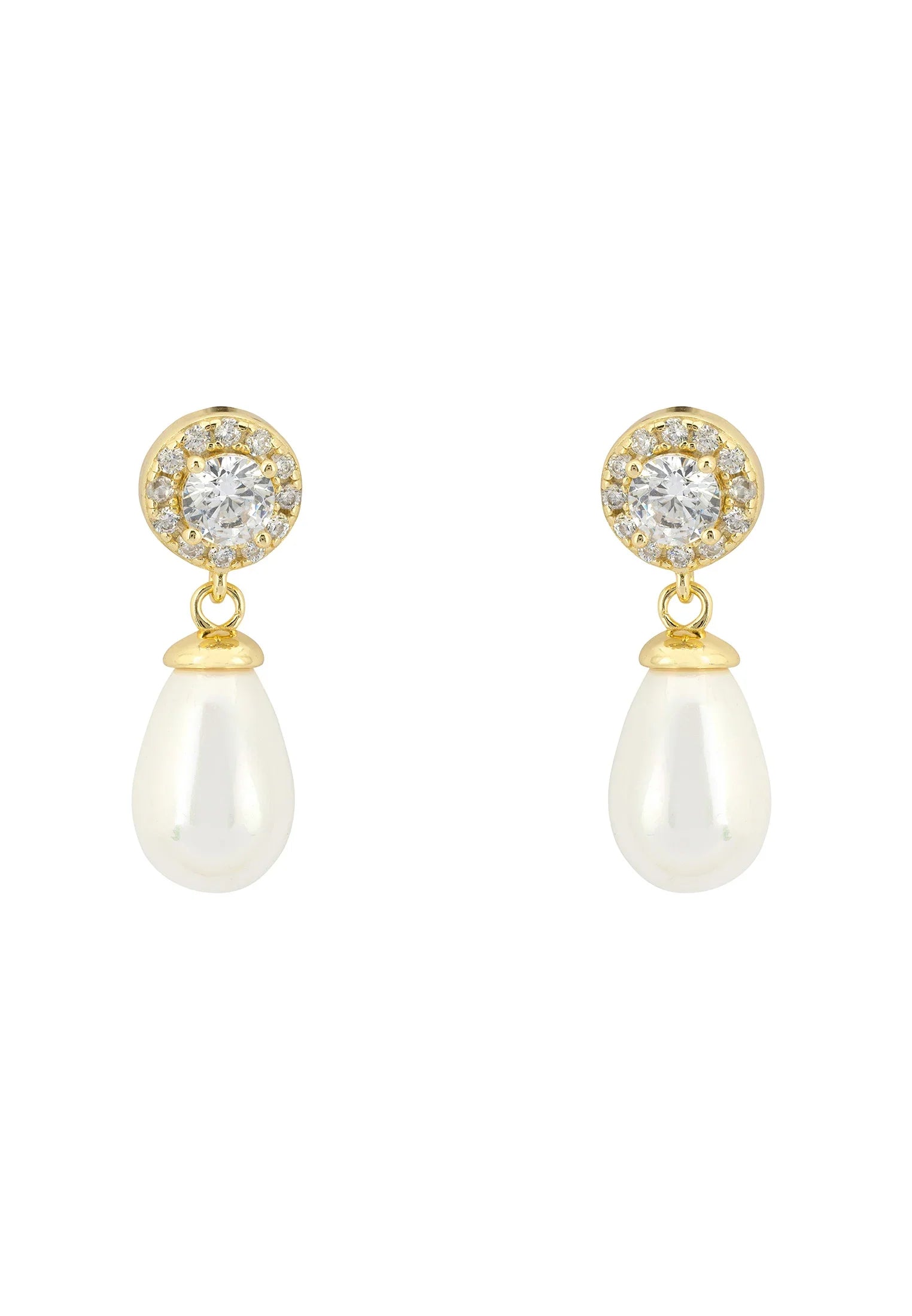 Timeless Pearl Teardrop Earrings Gold