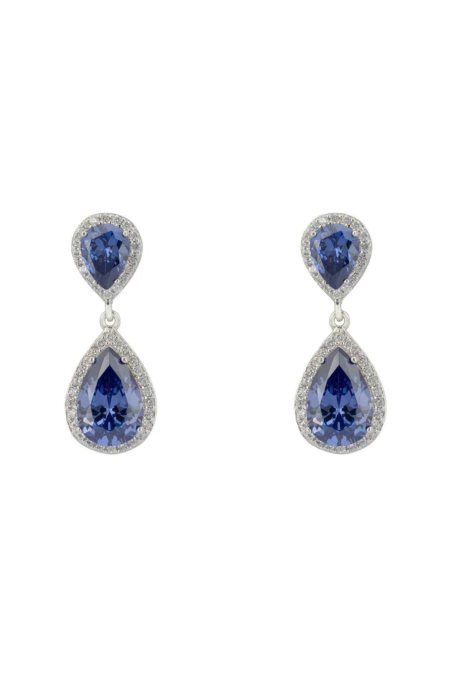 Odette Teardrop Tanzanite Earrings Silver