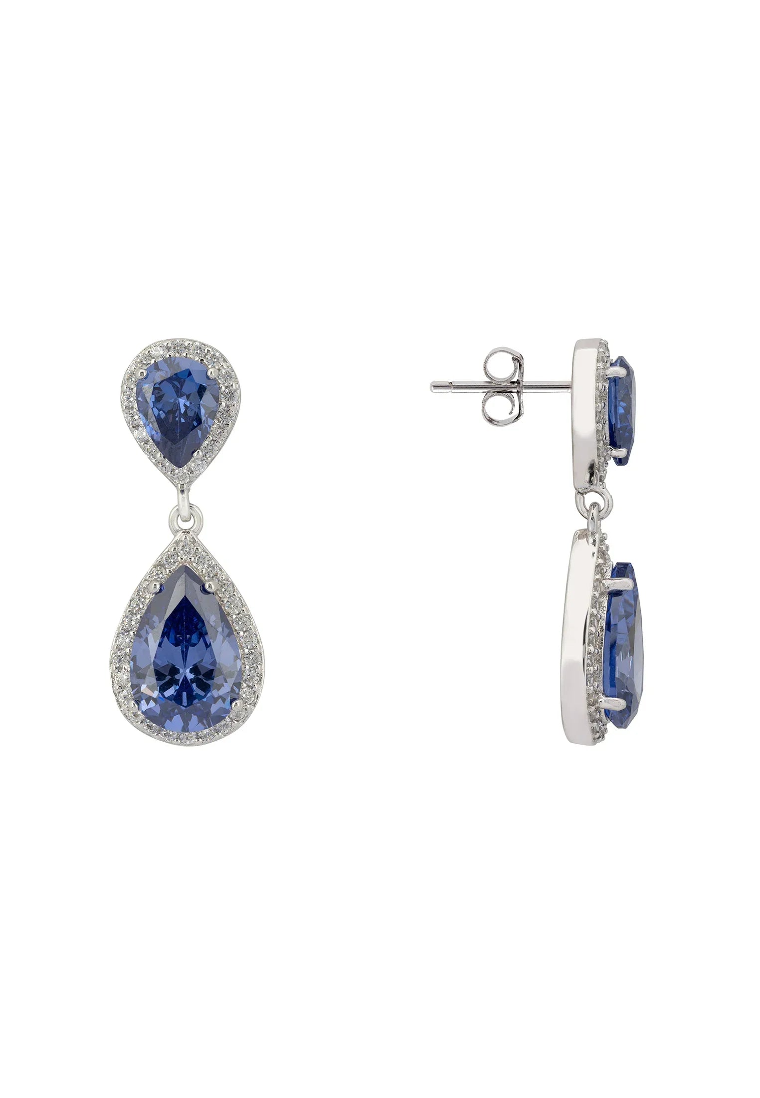 Odette Teardrop Tanzanite Earrings Silver