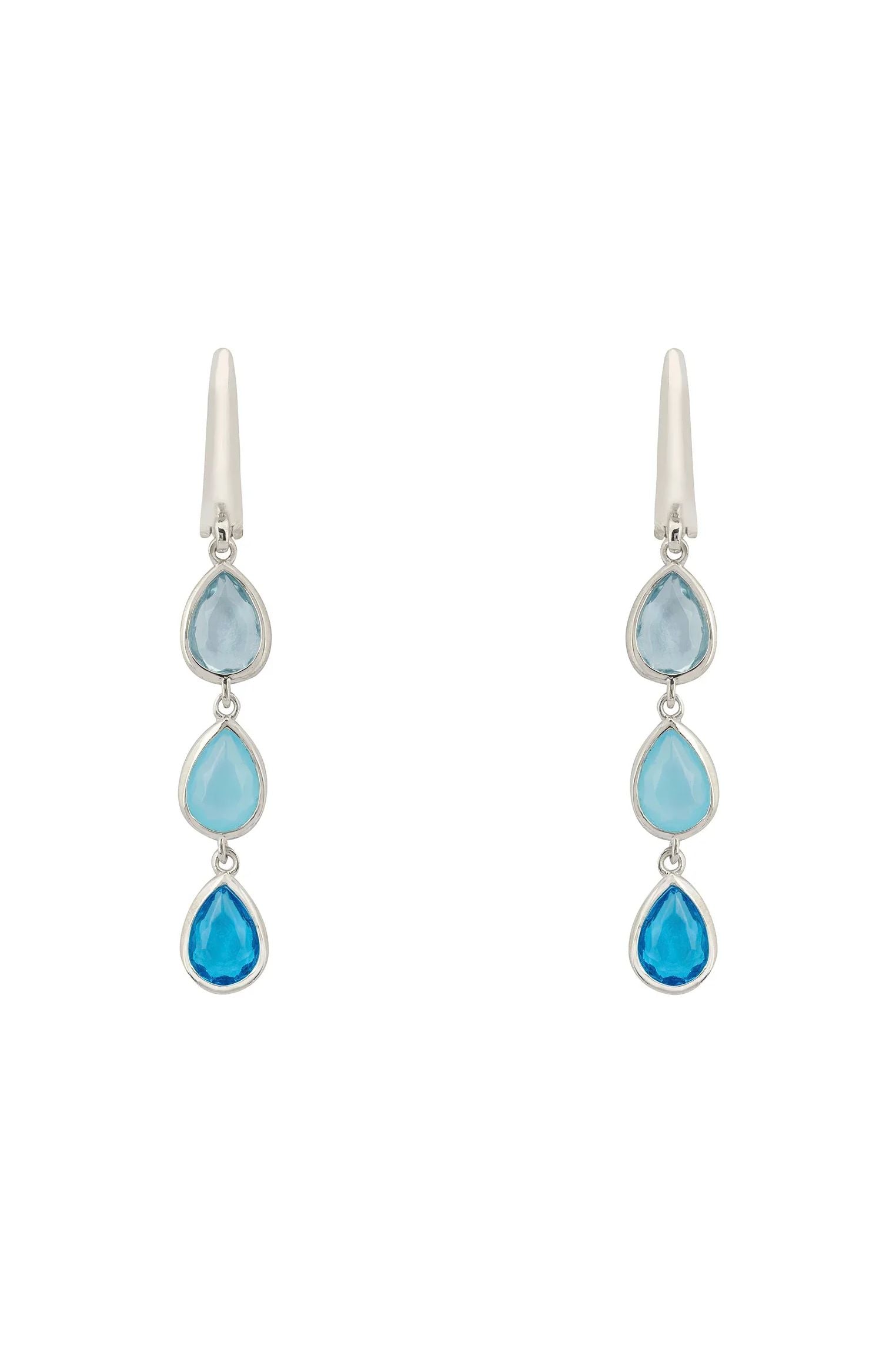 Sardinia Triple Teardrop Earrings Silver The Blues
