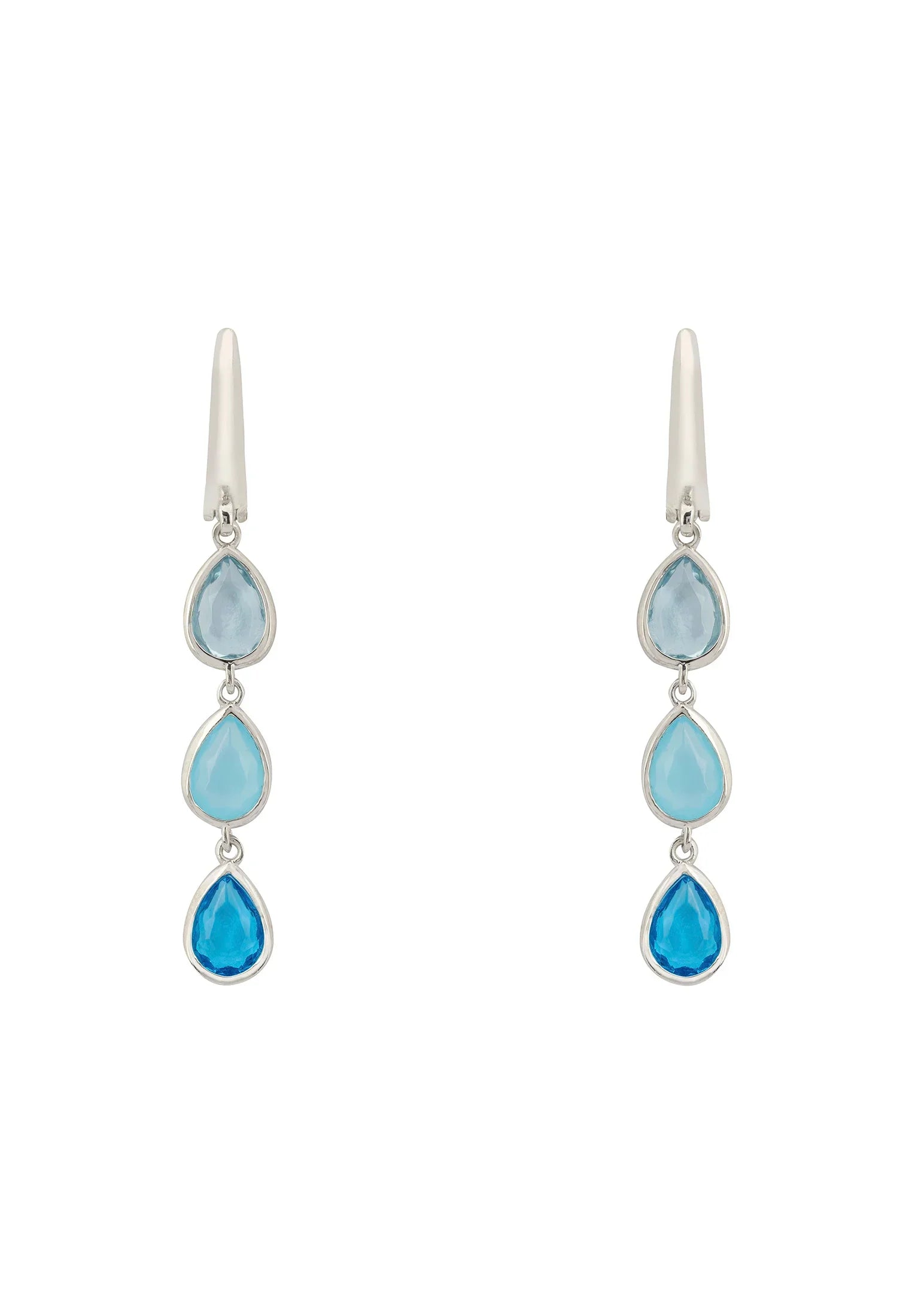 Sardinia Triple Teardrop Earrings Silver The Blues
