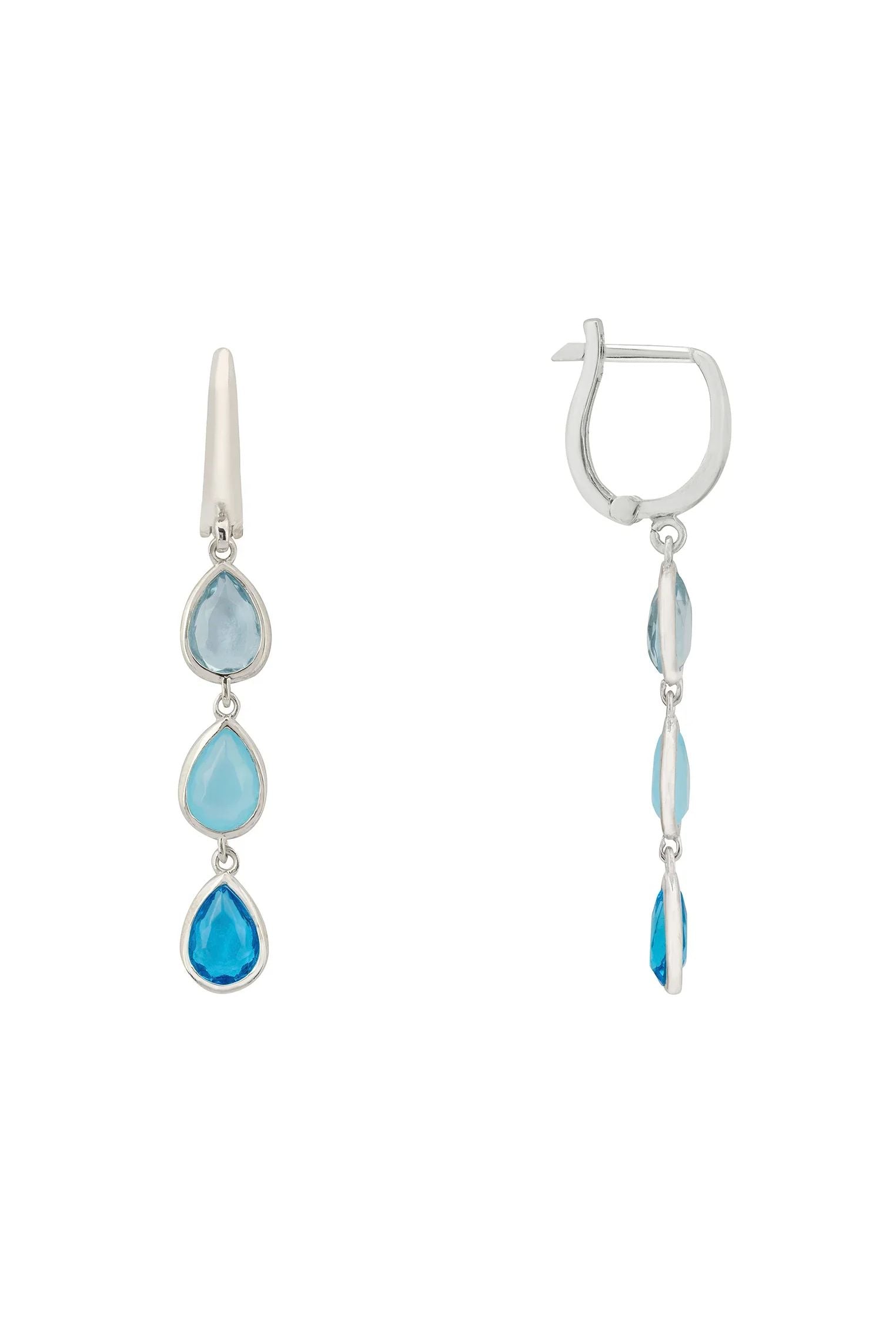 Sardinia Triple Teardrop Earrings Silver The Blues