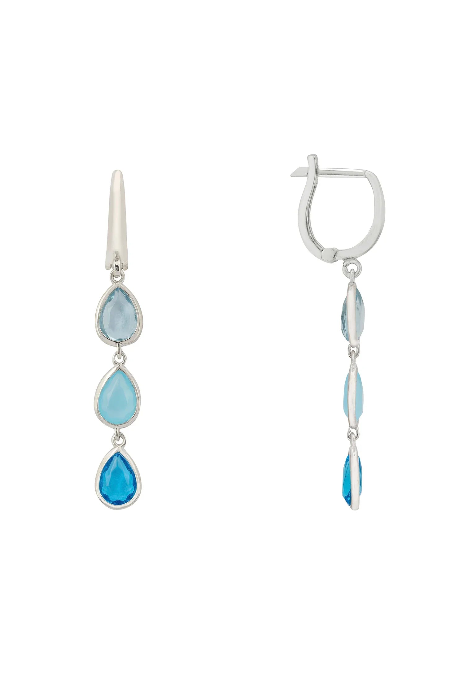Sardinia Triple Teardrop Earrings Silver The Blues