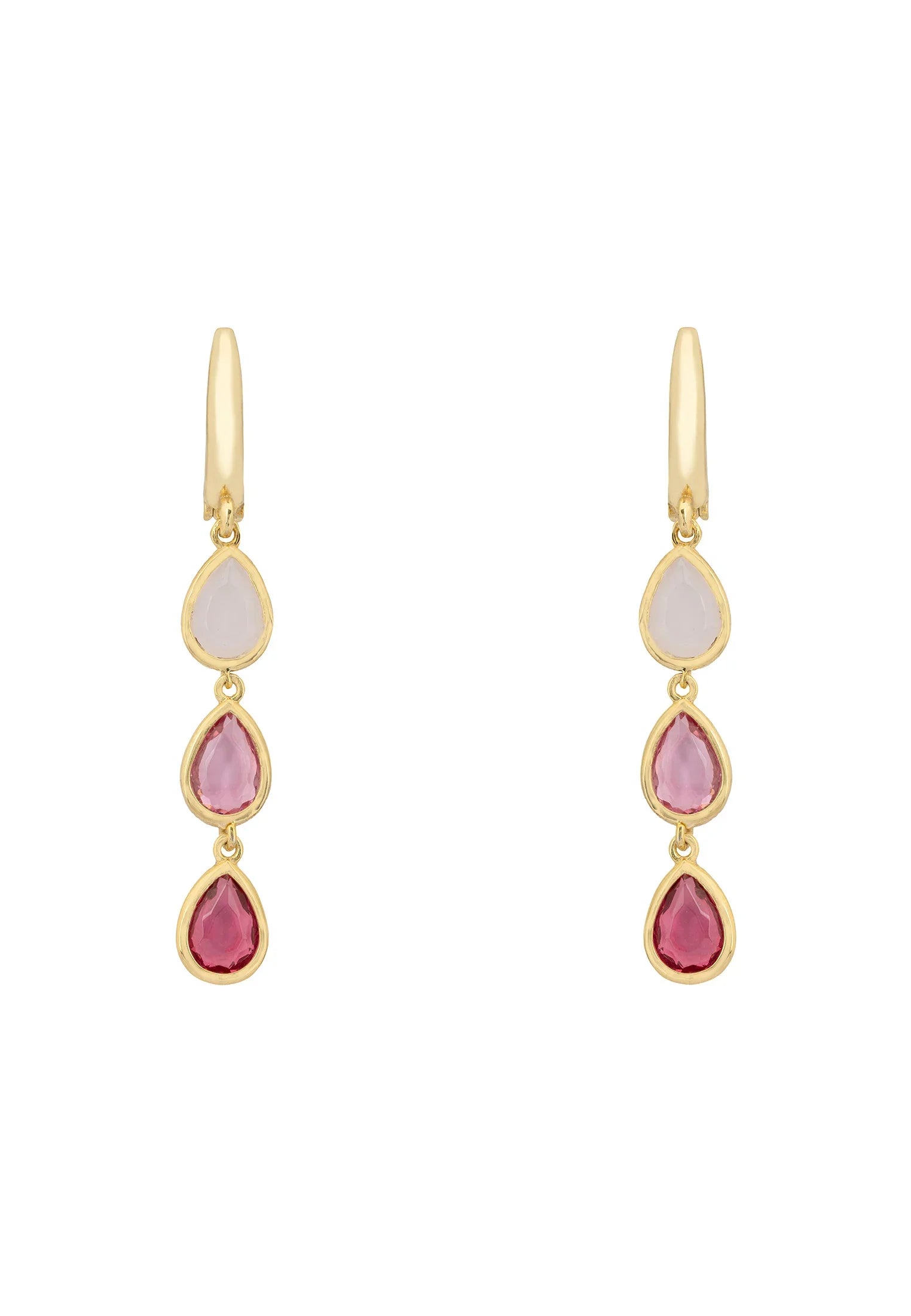 Sardinia Triple Teardrop Earrings Gold The Pinks