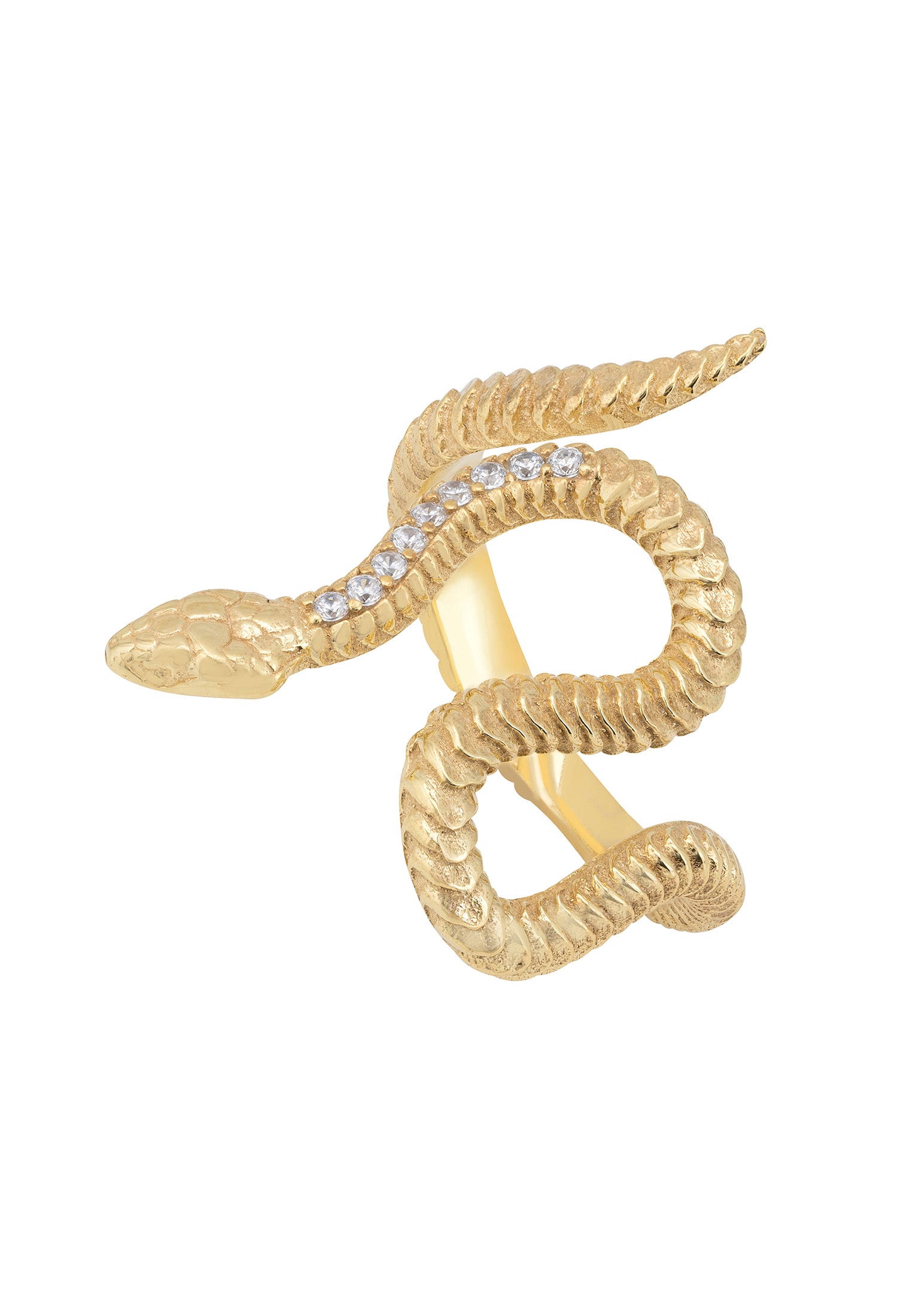 Pharaoh Twist Snake Cocktail Ring Gold