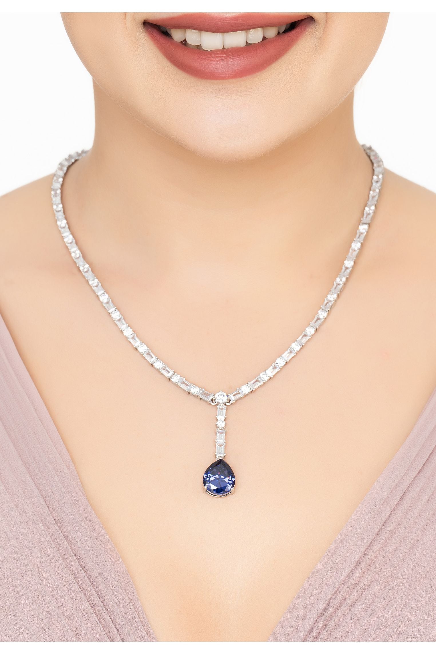 Claudette Statement Halskette Silber Tansanit