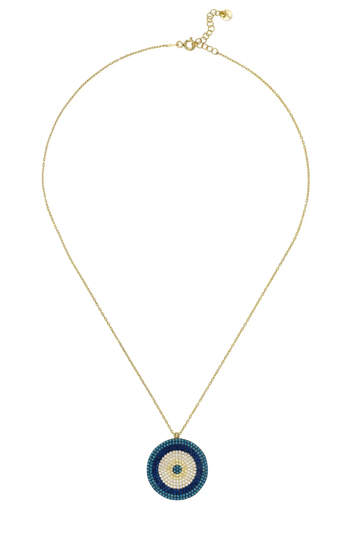Gemstone evil eye necklace.