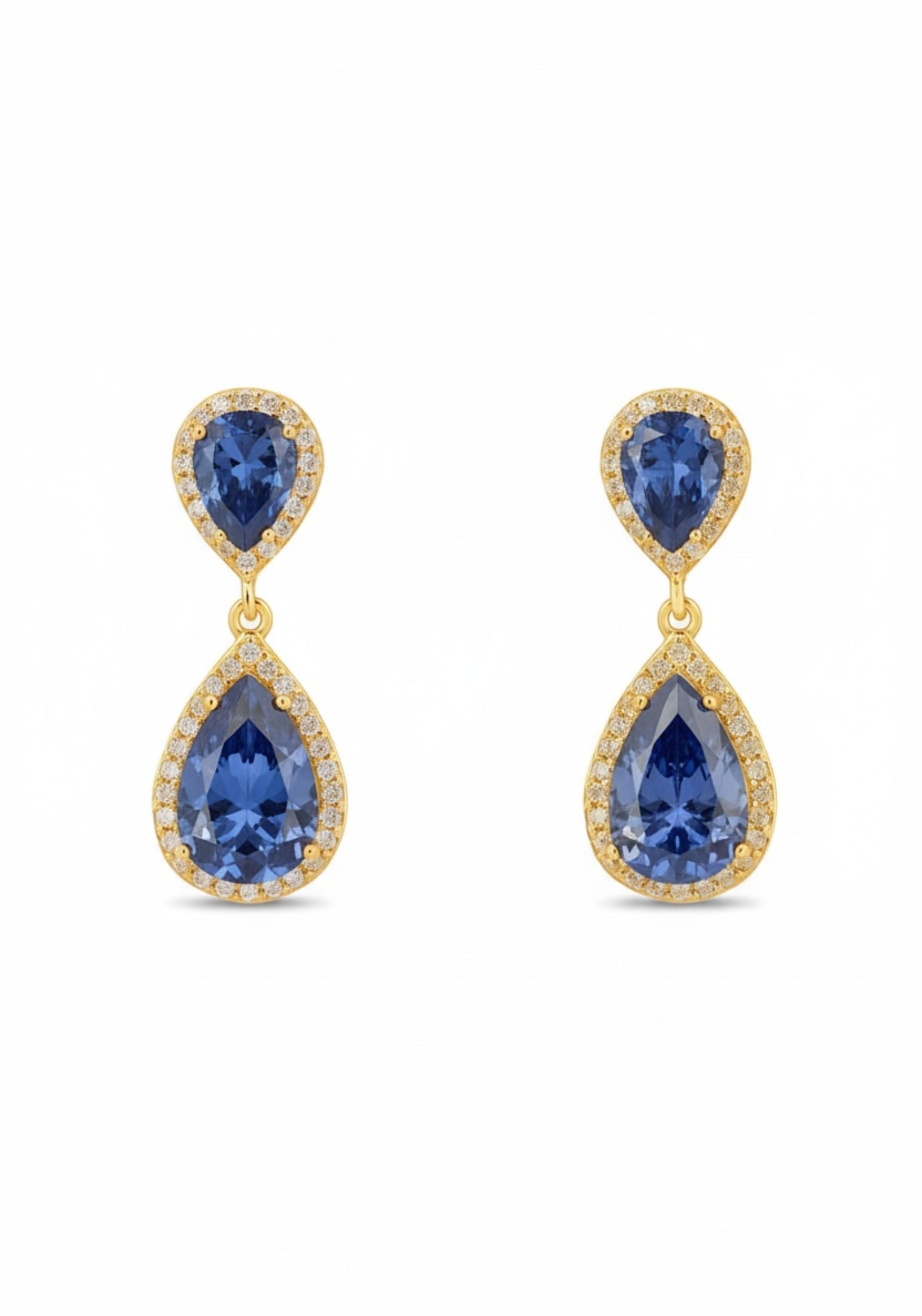 Odette Teardrop Tanzanite Earrings Gold