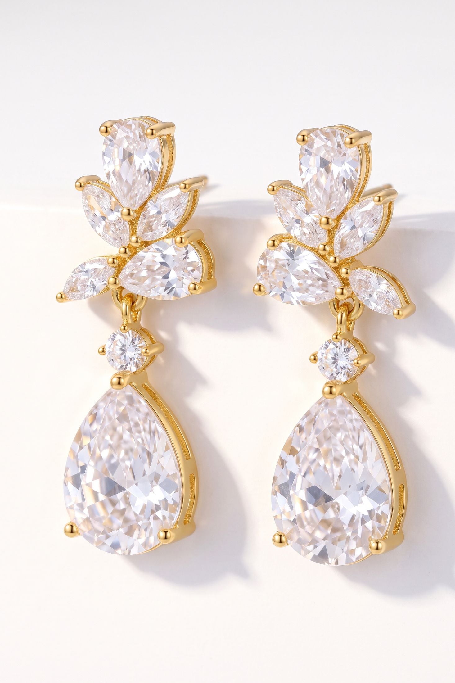 Eternal Love Drop Earrings Cz Gold