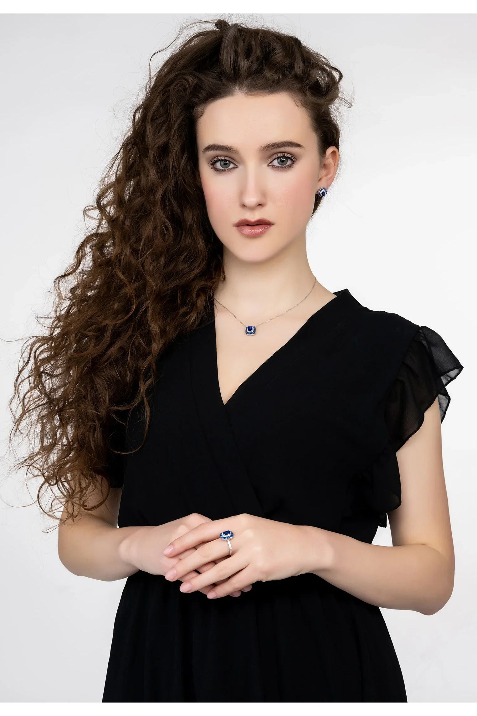 Pendientes Gran Gatsby Plata Zafiro