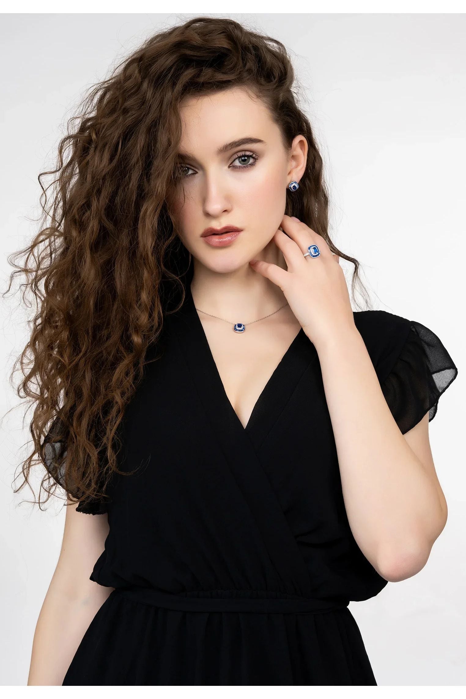 Pendientes Gran Gatsby Plata Zafiro