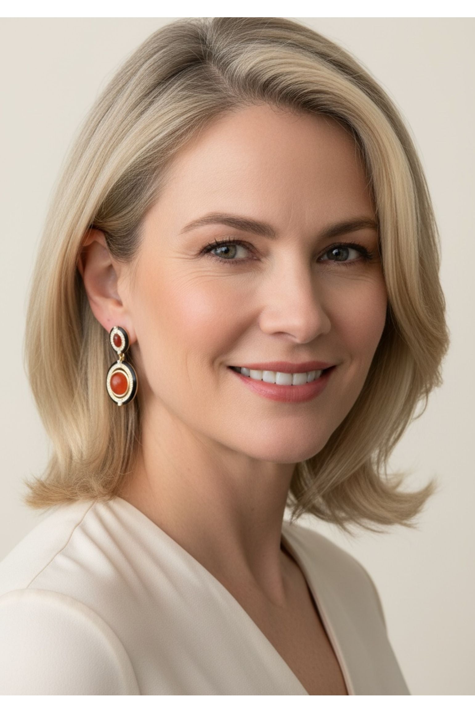 Alessia Carnelian Drop Earrings Gold