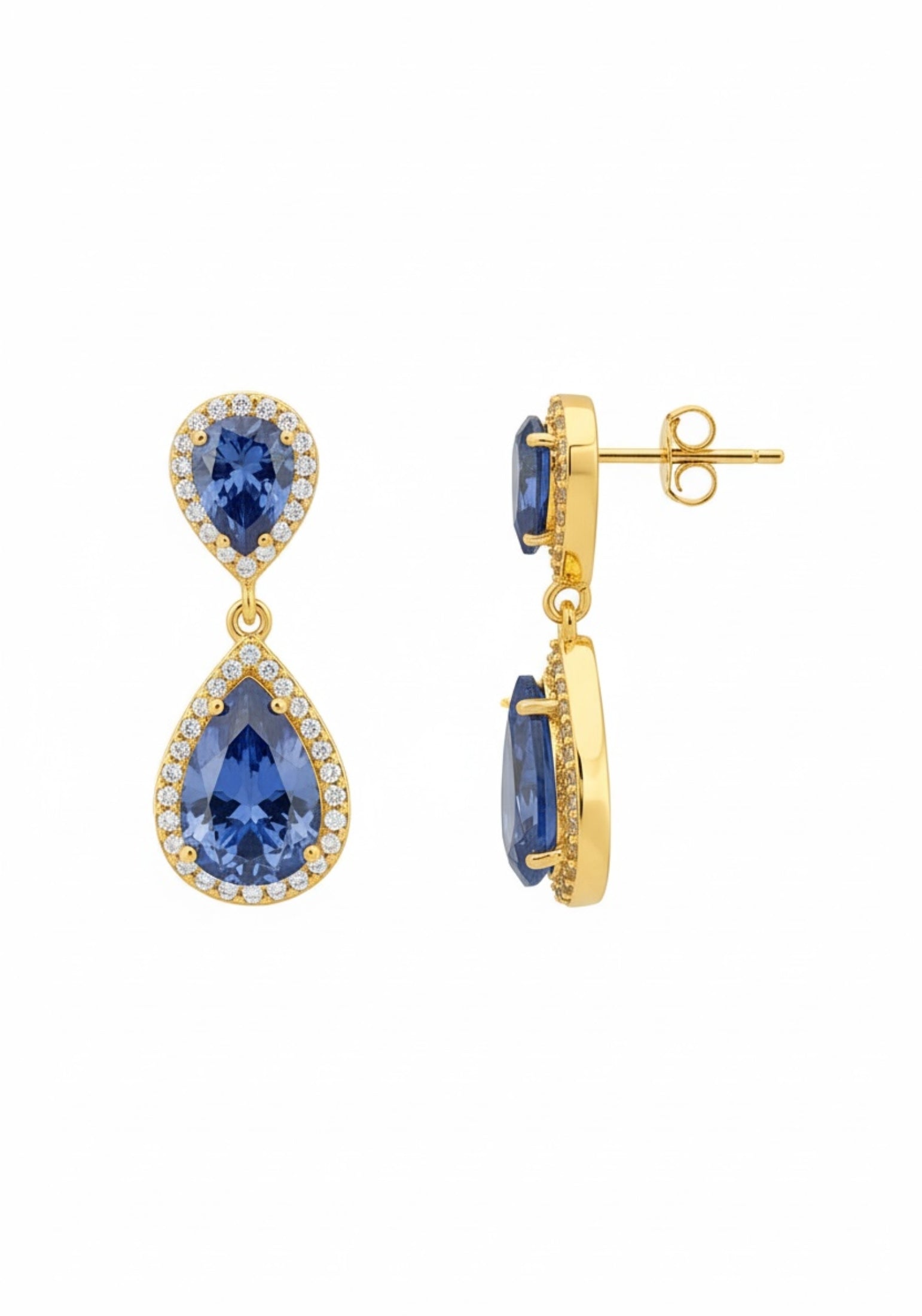 Odette Teardrop Tanzanite Earrings Gold