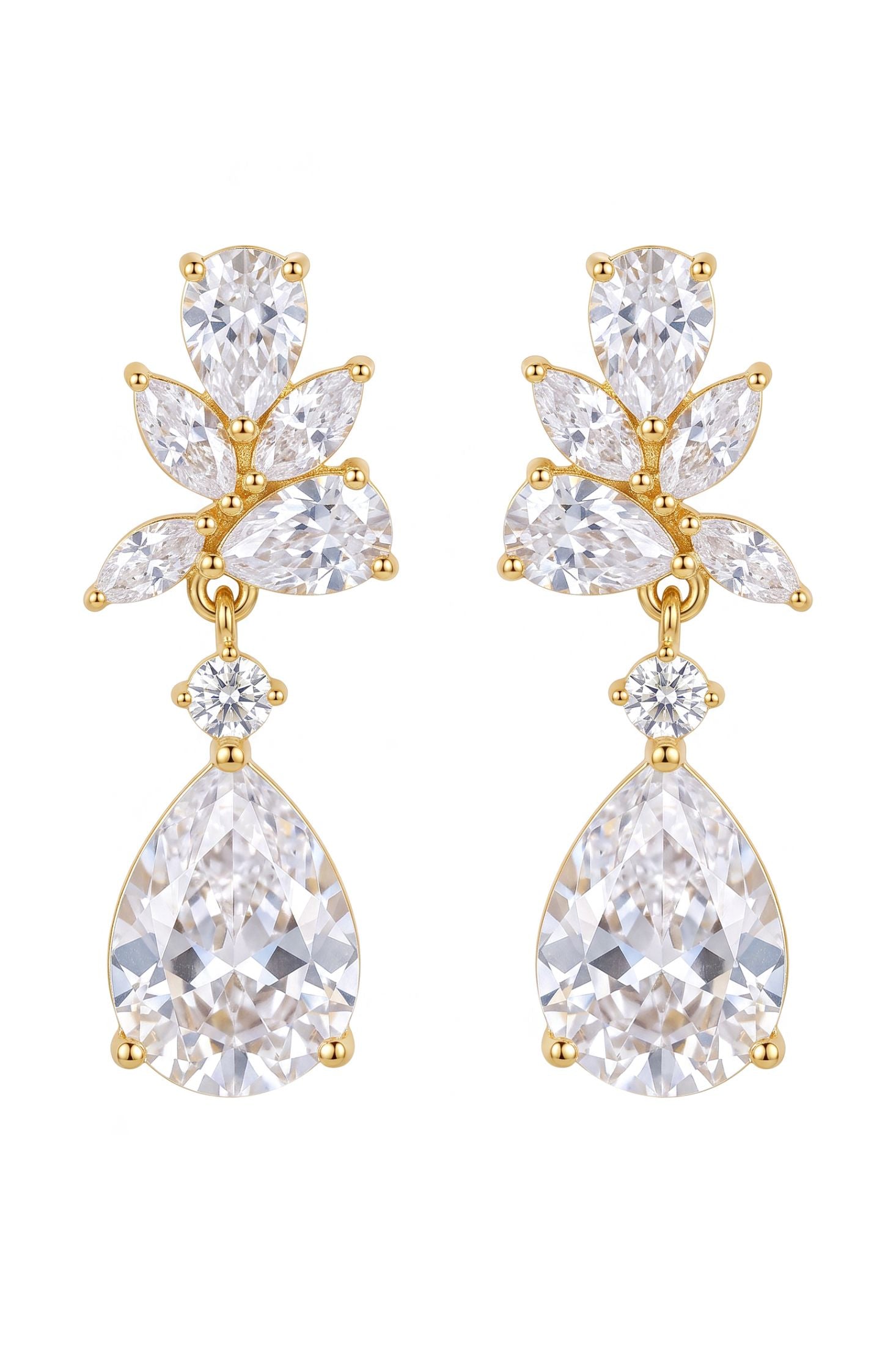 Eternal Love Drop Earrings Cz Gold