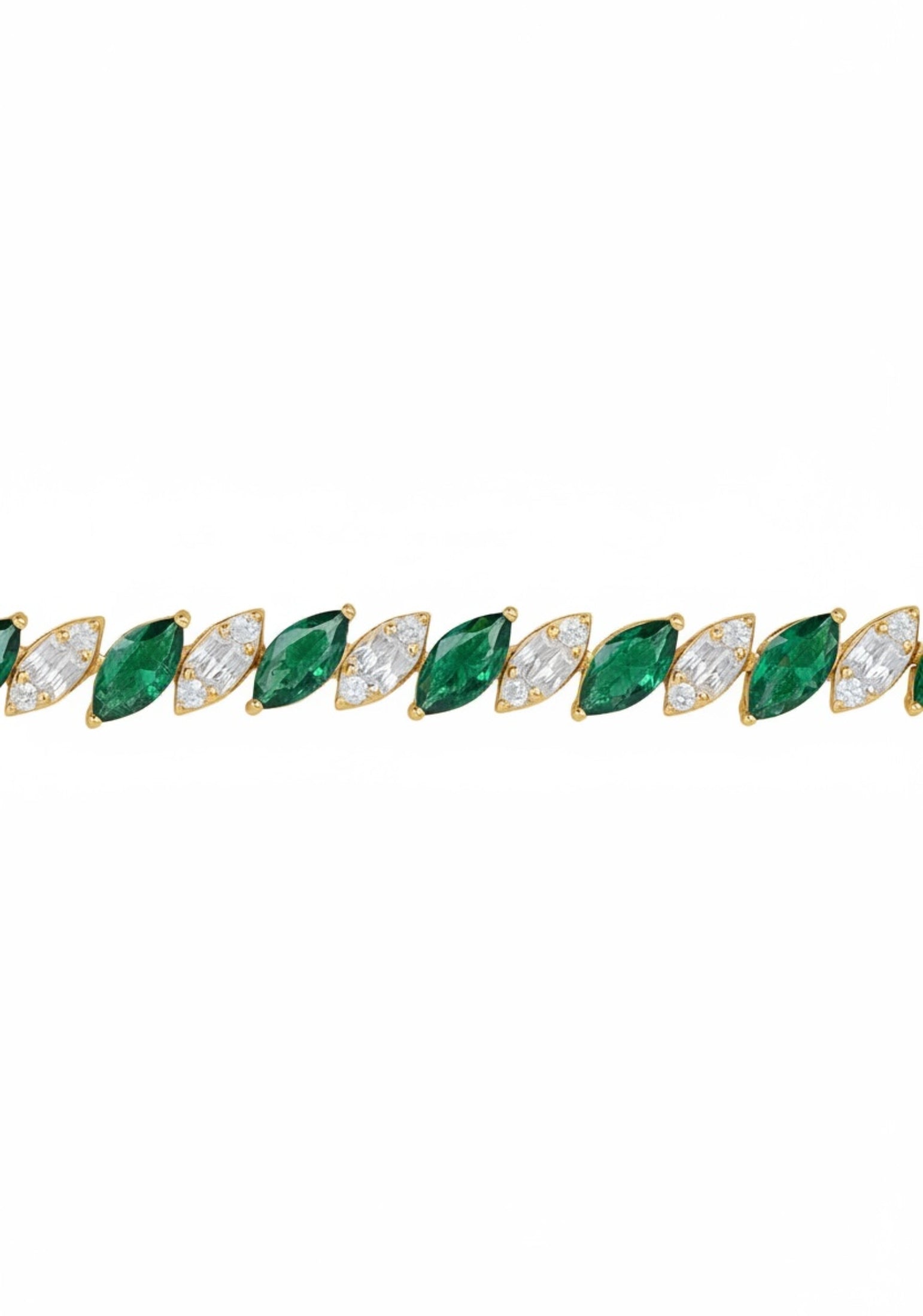Viscountess Tennis Bracelet Emerald Gold