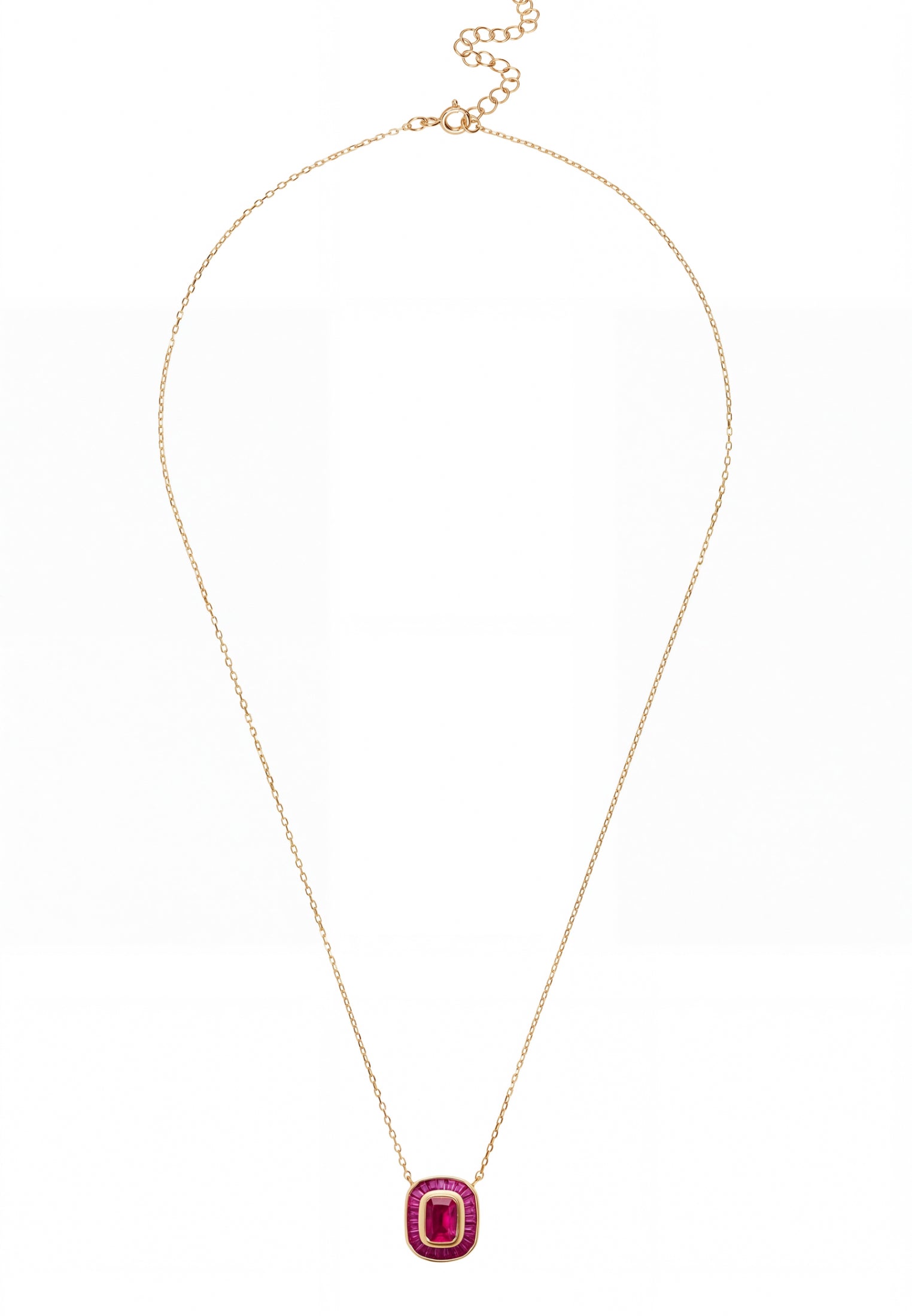 Great Gatsby Collier pendentif Rubis Doré