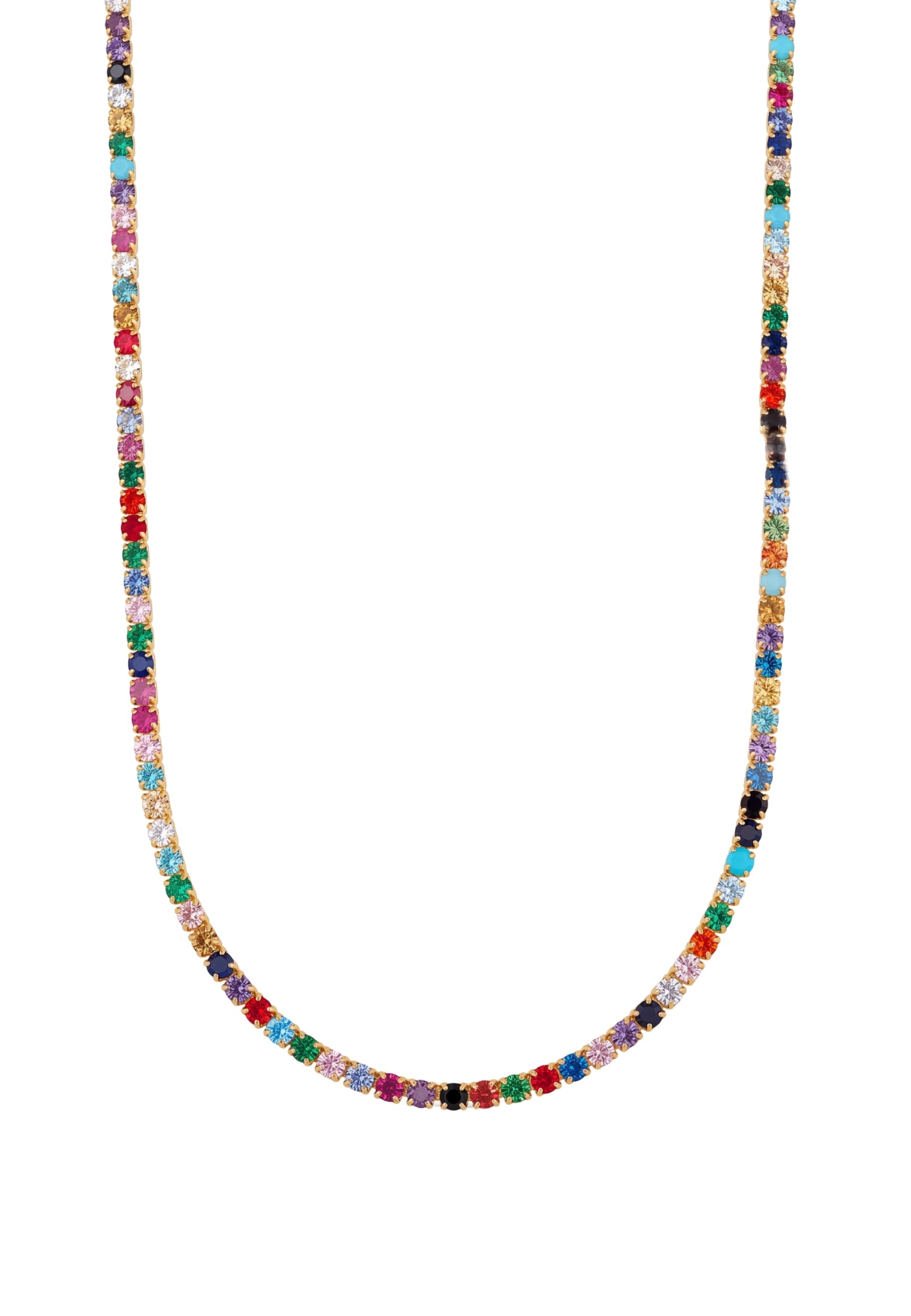 Collier tennis Vibrant Zircon cubique arc-en-ciel Doré