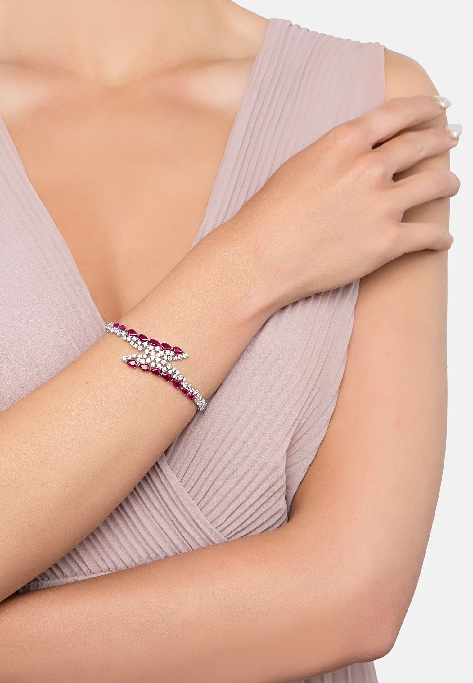 The bracelet worn by a model.