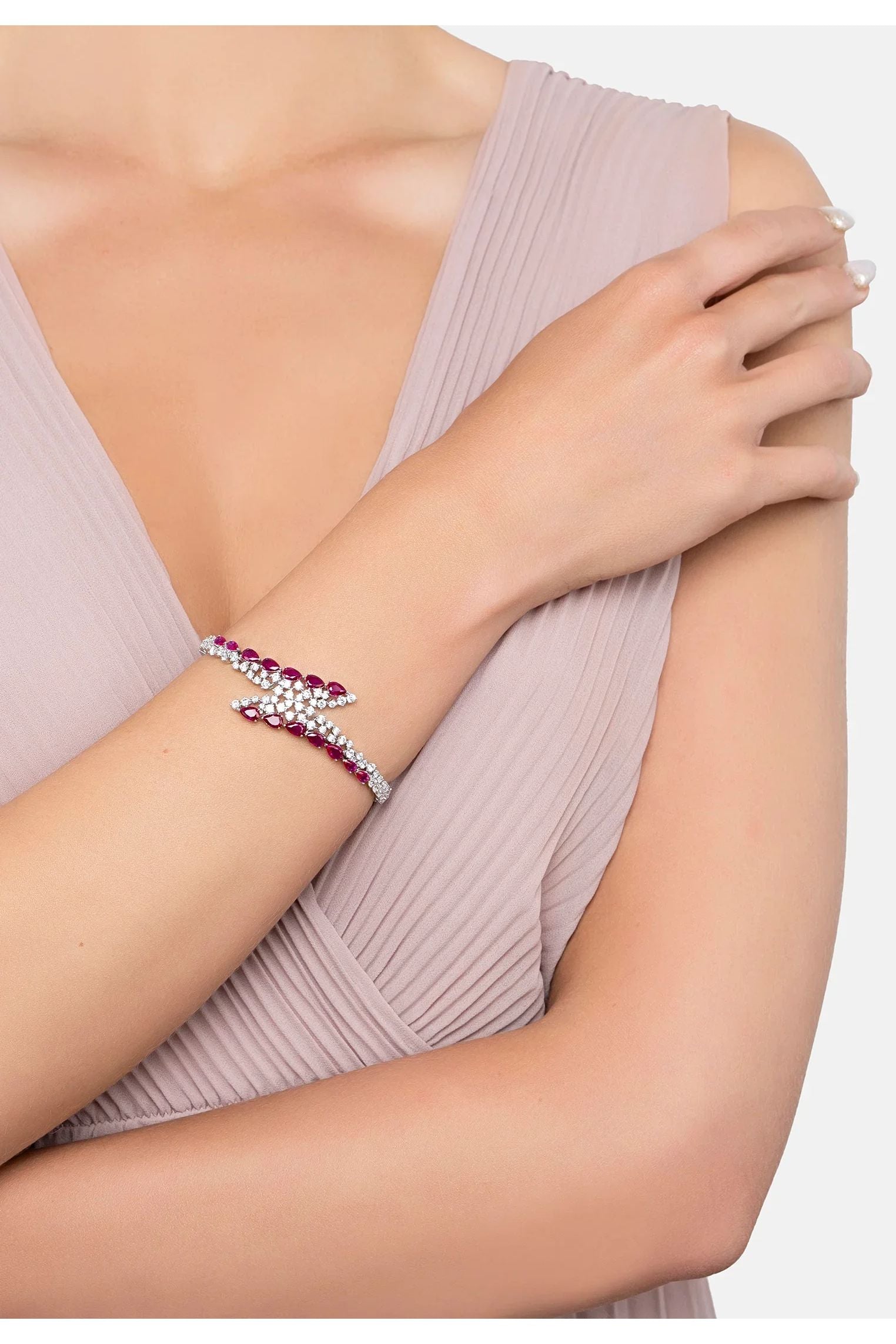 The bracelet worn by a model.