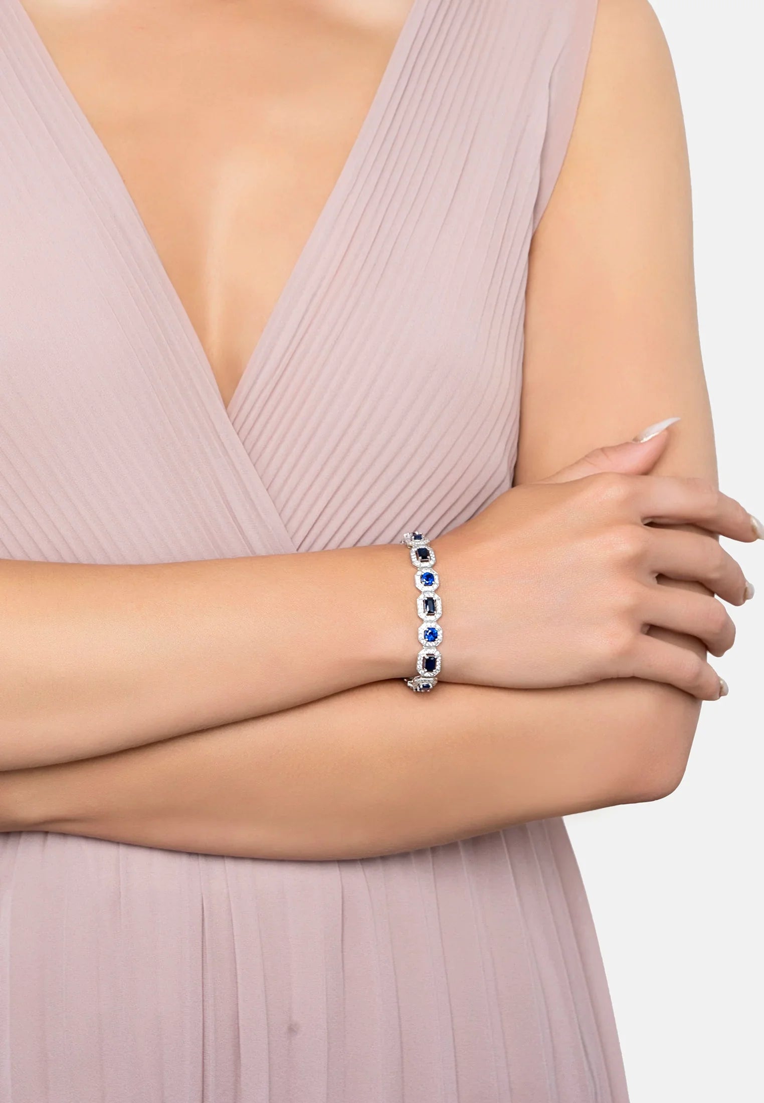 The bracelet worn by a model.