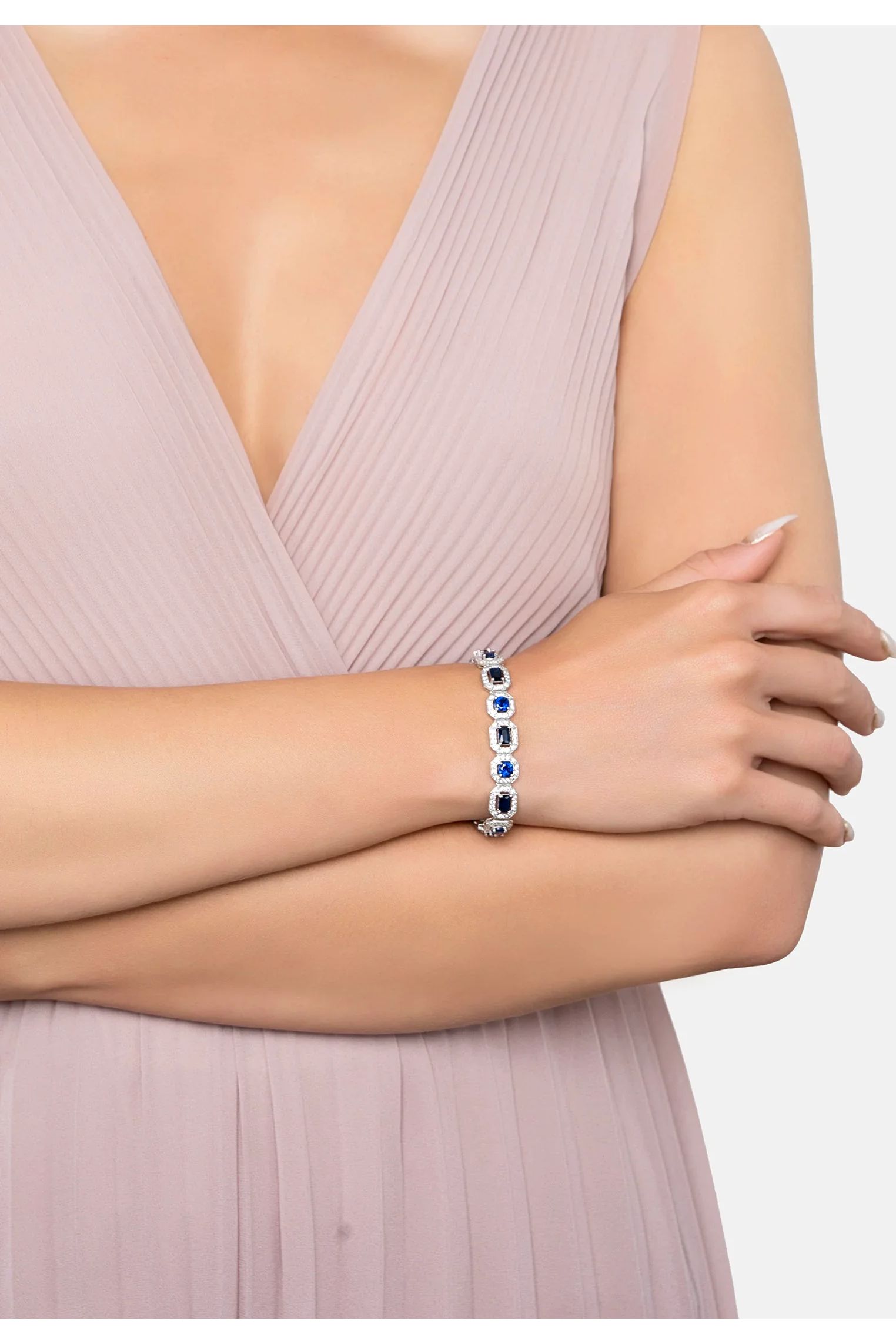 The bracelet worn by a model.