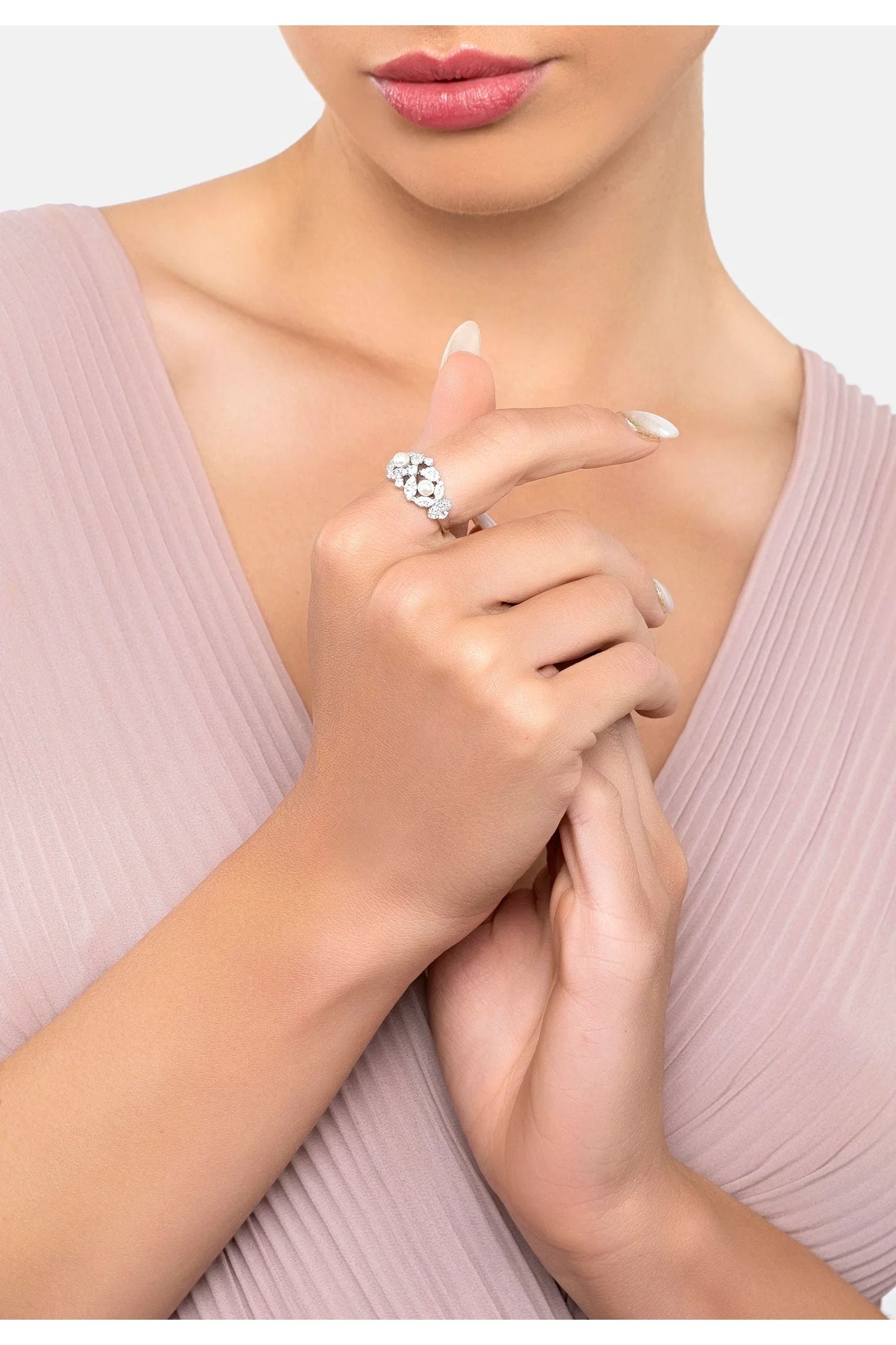 The bracelet worn by a model.