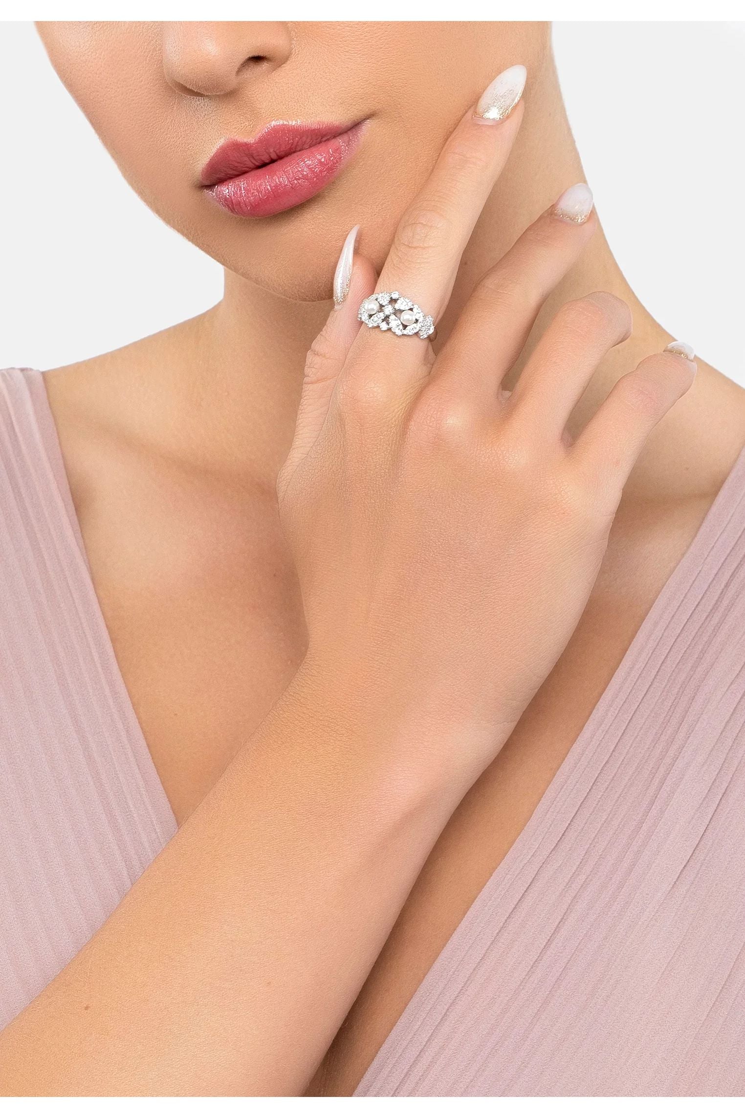 The bracelet worn by a model.