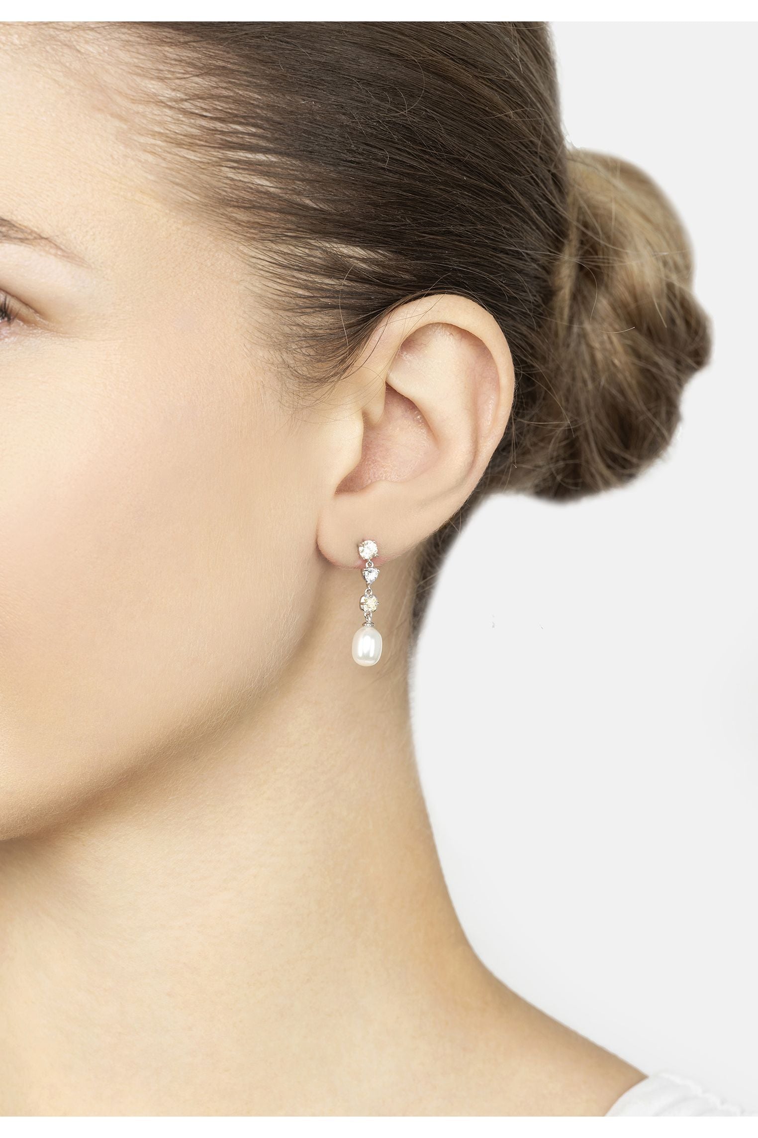 Pearl Whisper Drop Earrings Lemon Topaz Silver