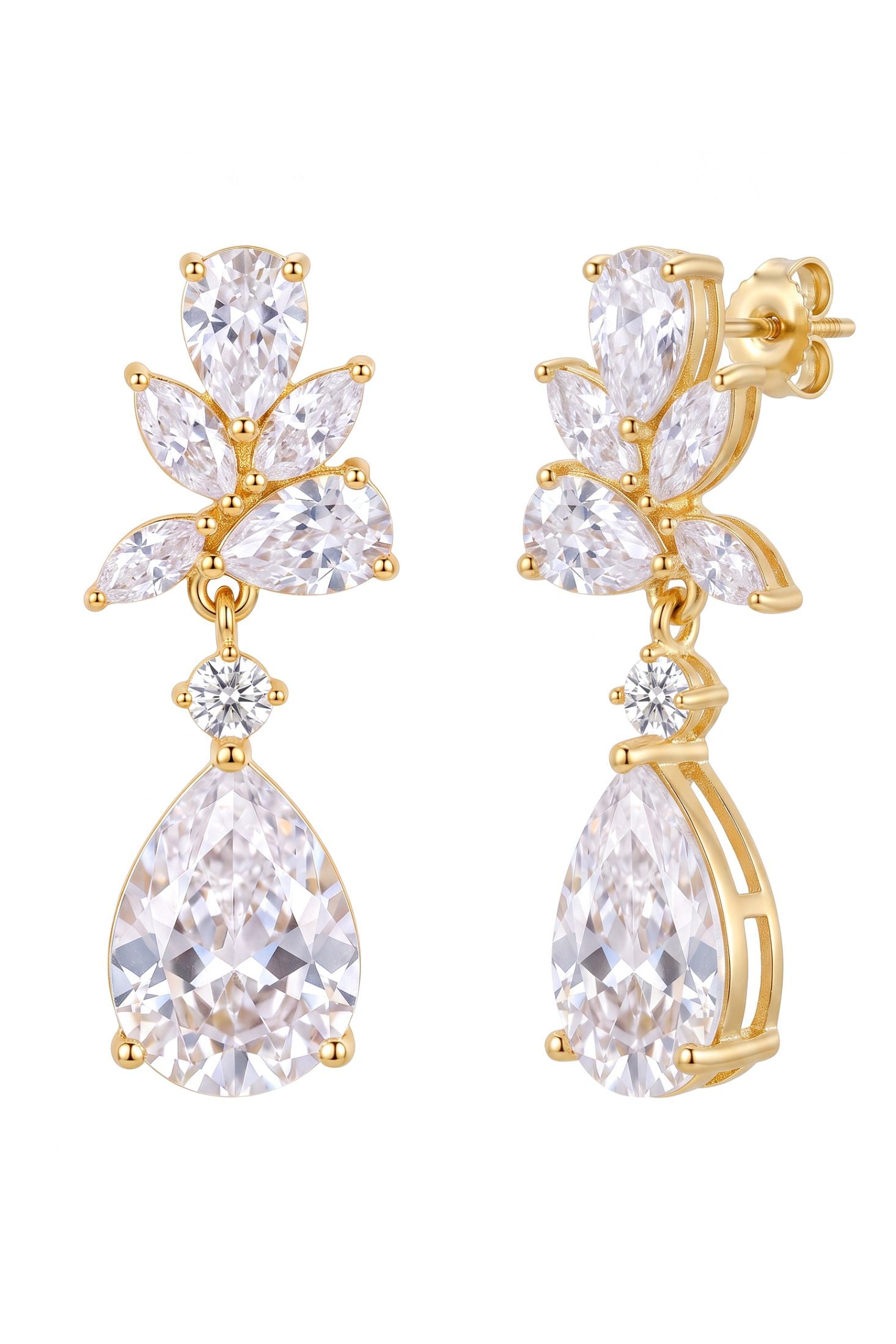 Eternal Love Drop Earrings Cz Gold