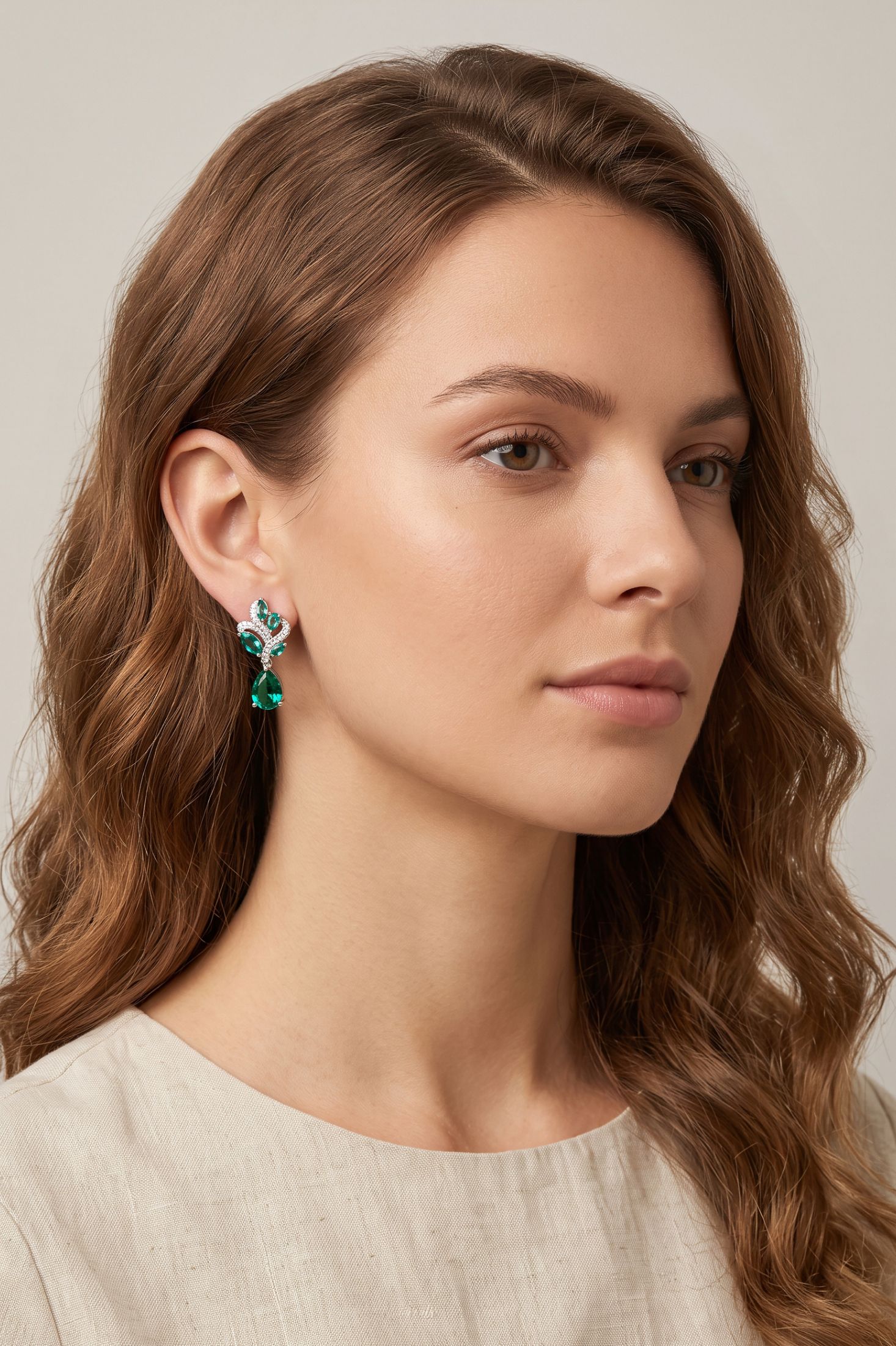Chrysler Art Deco Earrings Paraiba Tourmaline Silver