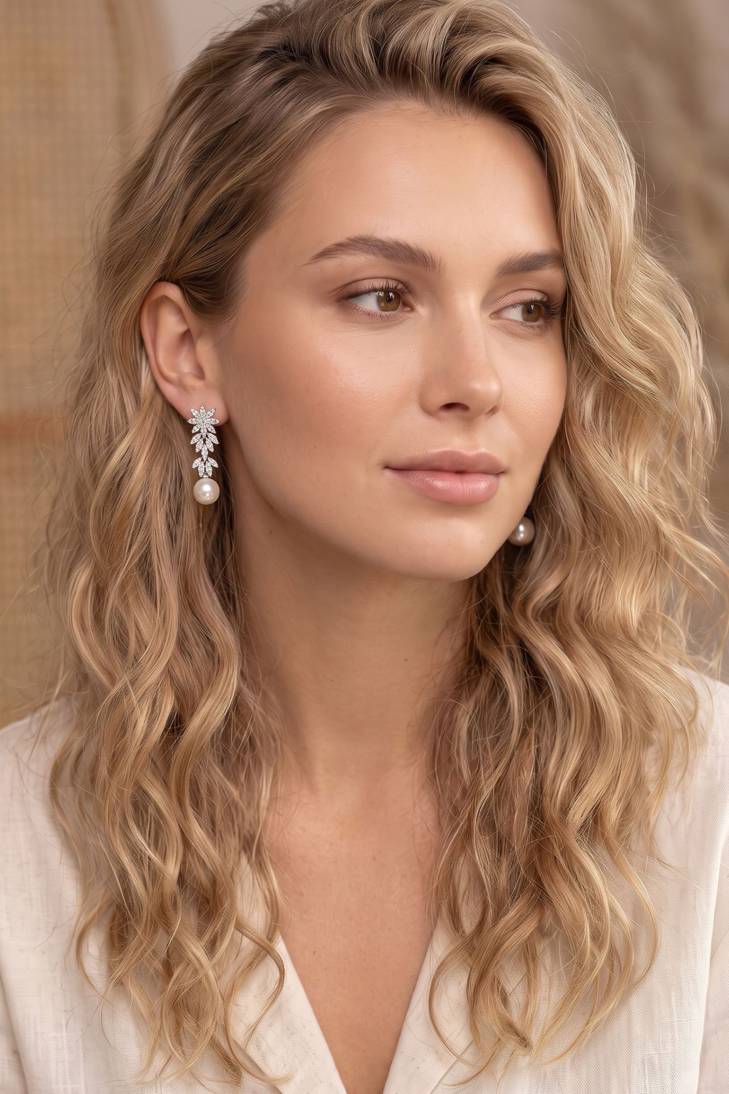 Susanna Pearl Drop Earrings Silver