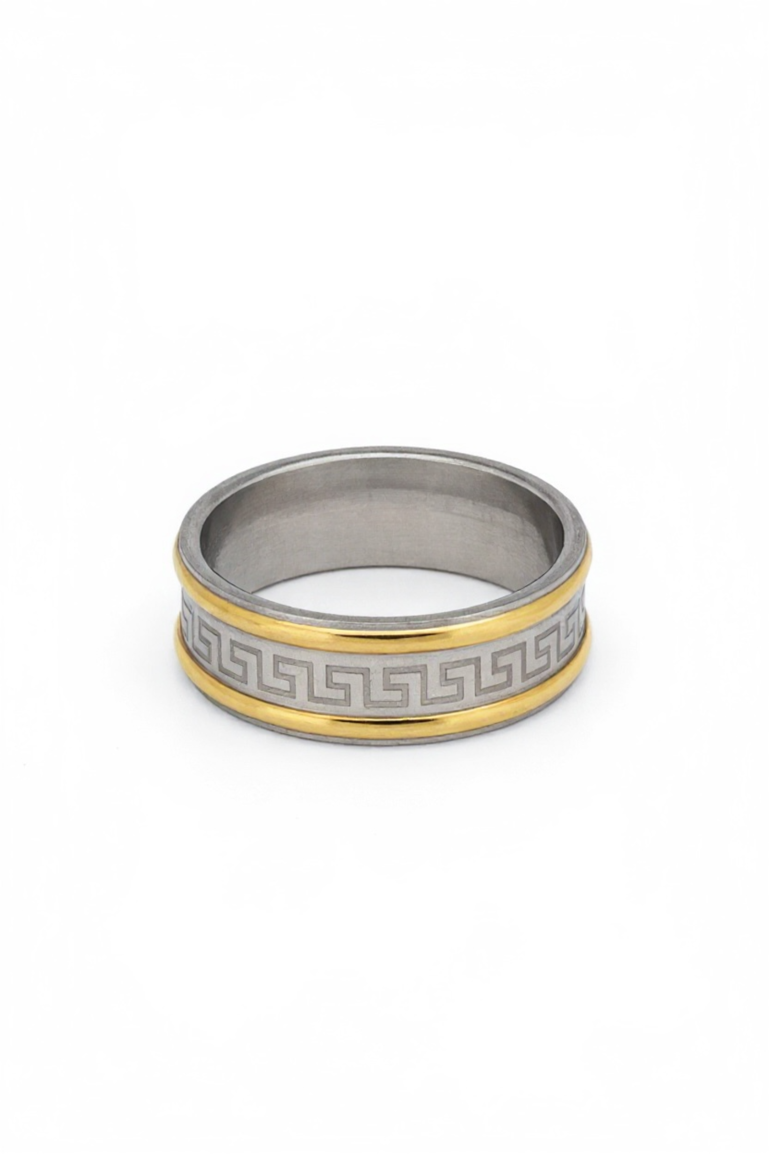 Greek motif mens ring.