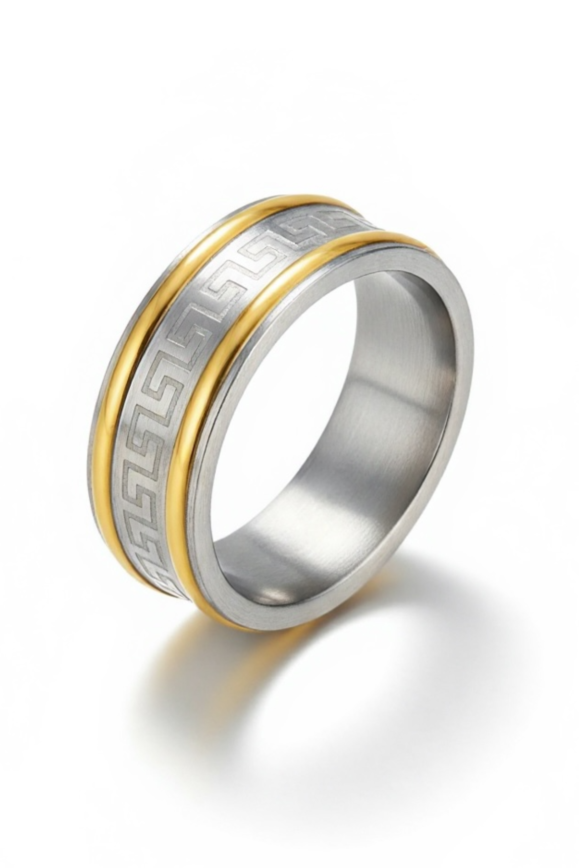 Greek motif mens ring.