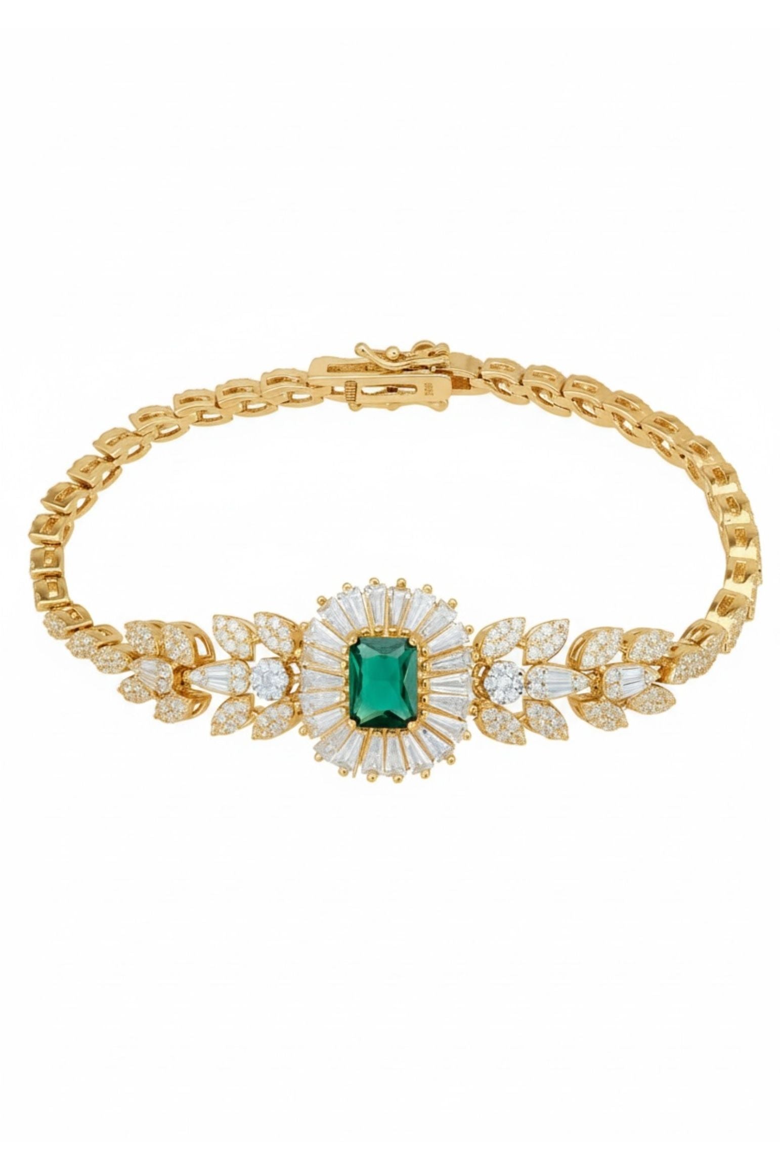 Countess Gemstone Bracelet Emerald Gold
