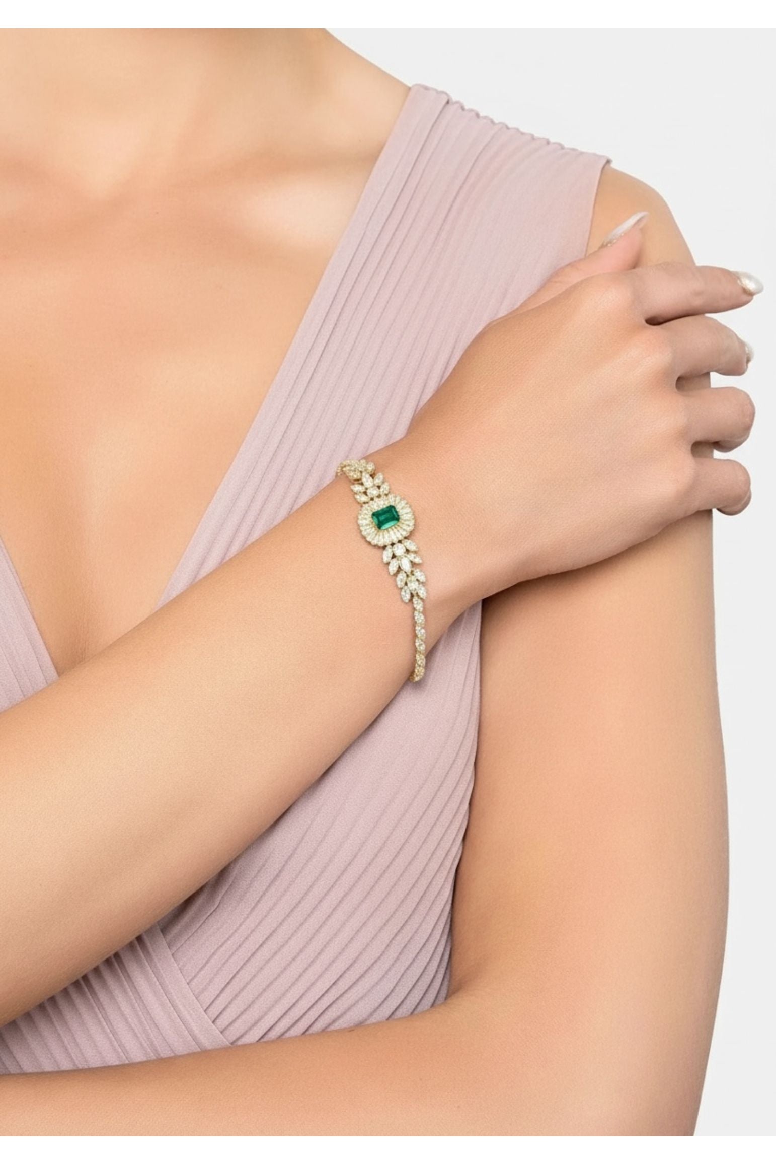 Countess Gemstone Bracelet Emerald Gold