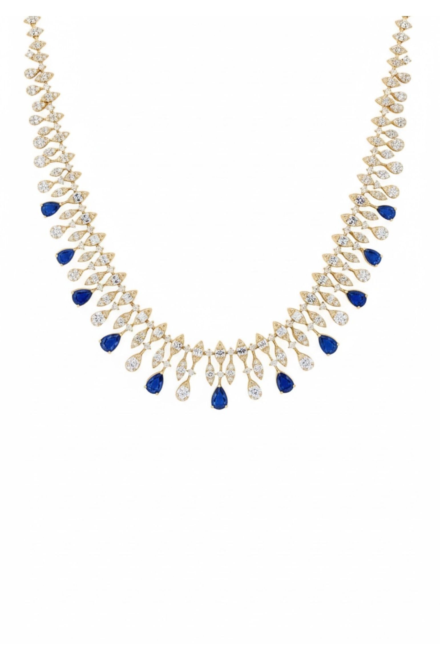 Duchess Sapphire Statement Necklace Gold