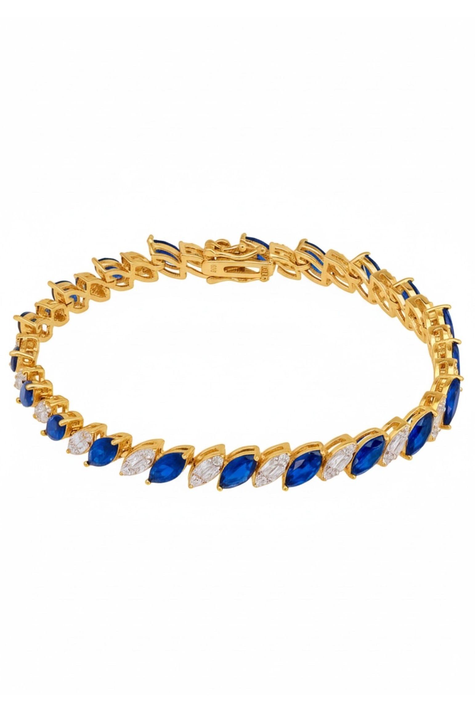 Viscountess Tennis Bracelet Sapphire Gold