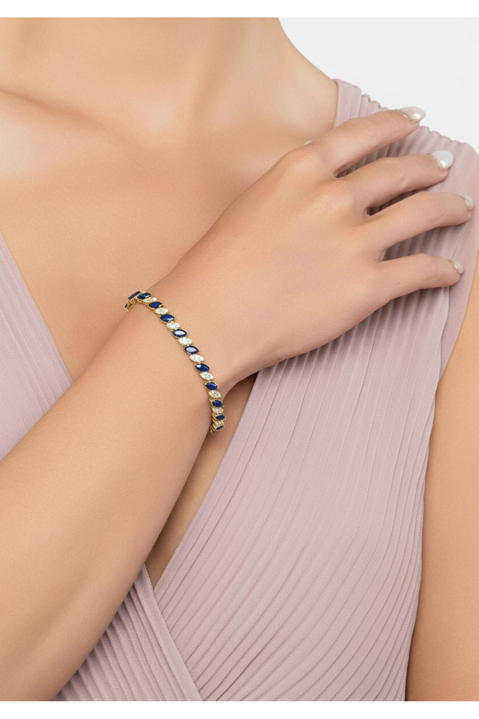 Viscountess Tennis Bracelet Sapphire Gold