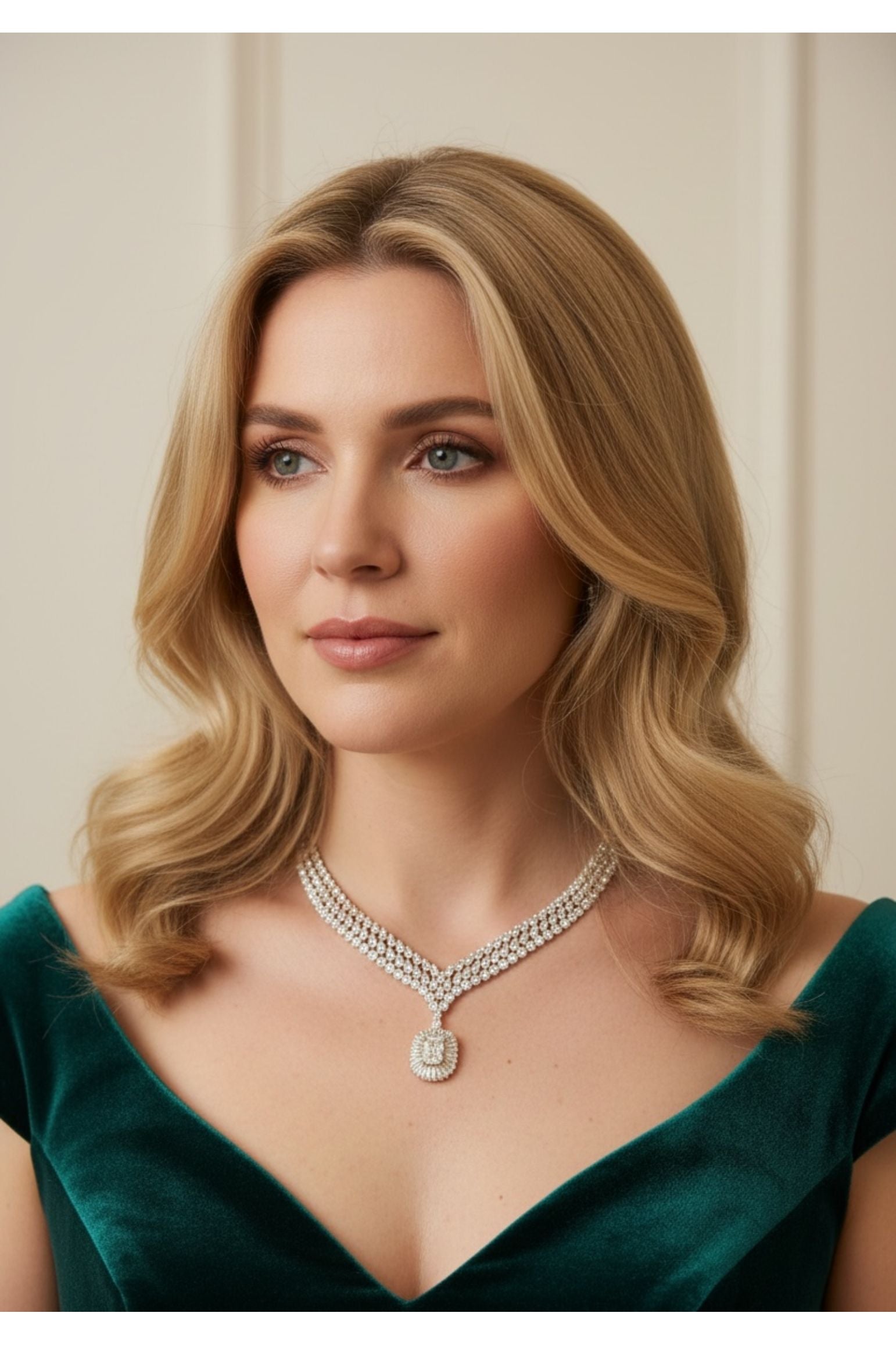 Countess Statement Moissanite Necklace Gold