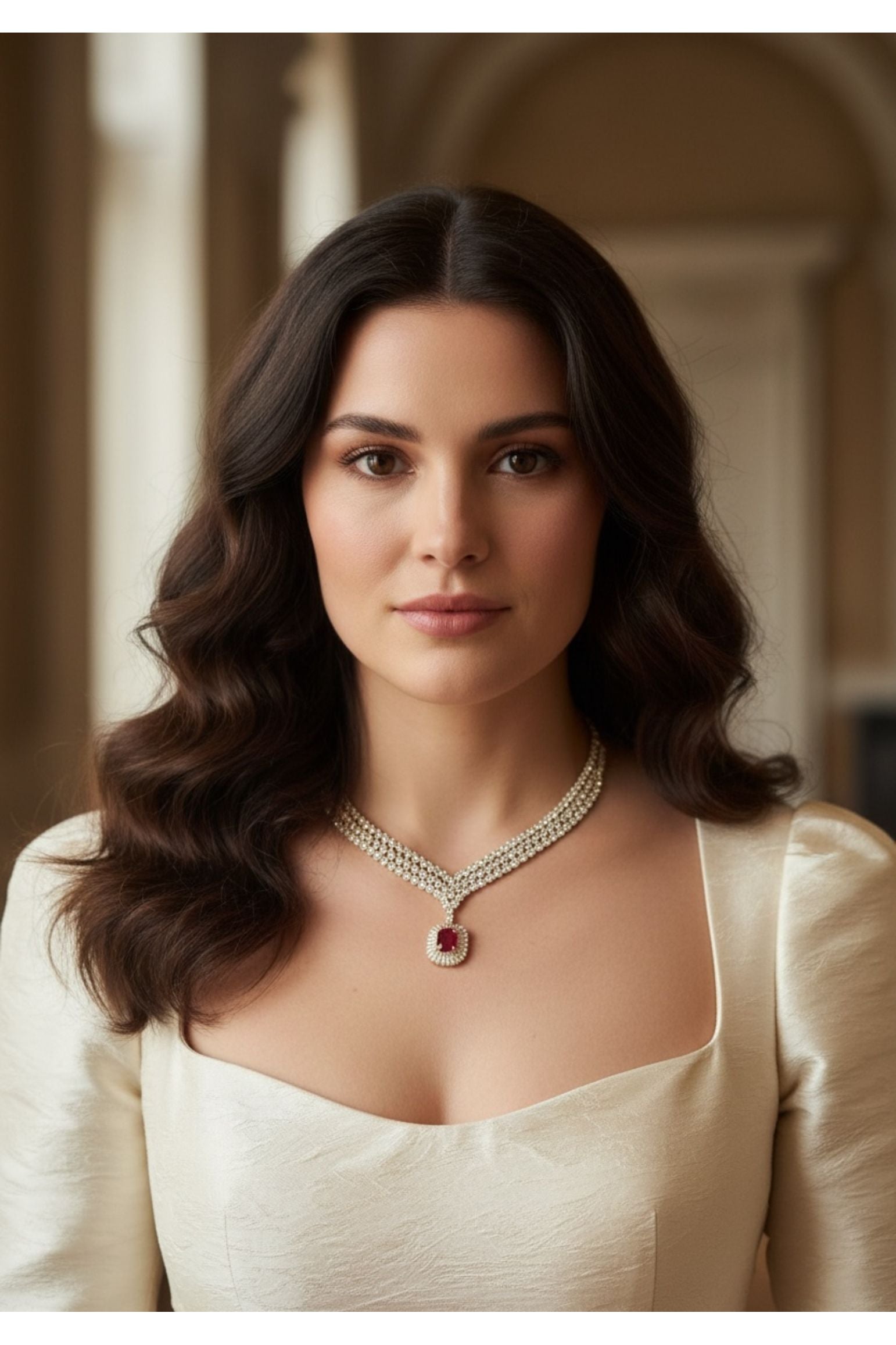 Countess Statement Ruby Necklace Gold